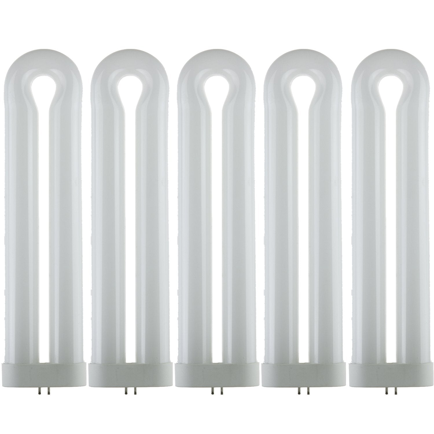 Sunlite T10 Fluorescent U-Shaped Light Bulb, 40W, GX10q 4-Pin Base, Blacklight, 5 Pack, 5,000 Hour Life Span