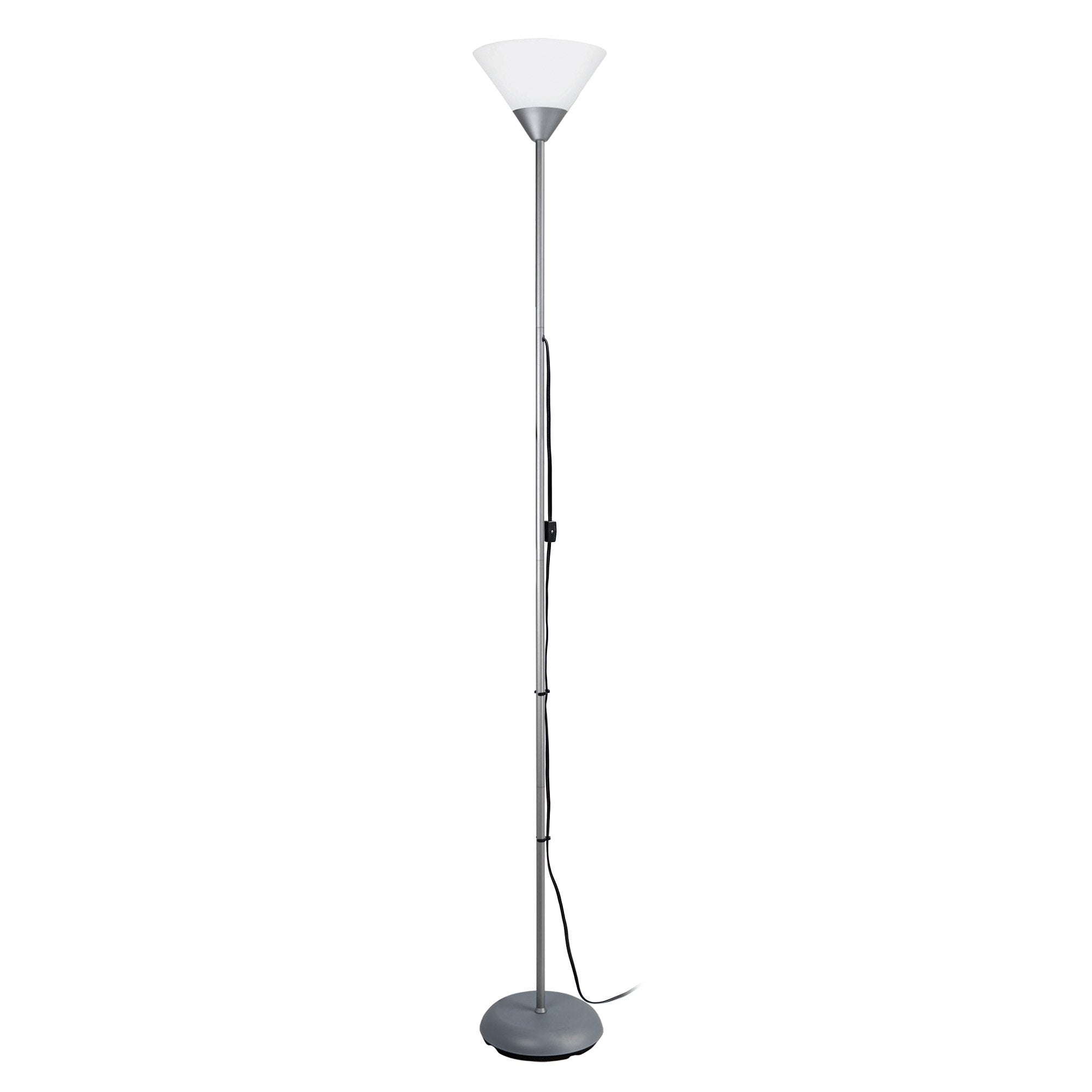 Simple Designs Lf1011-Slv 1 Light Torchiere Stick Floor Lamp, Silver
