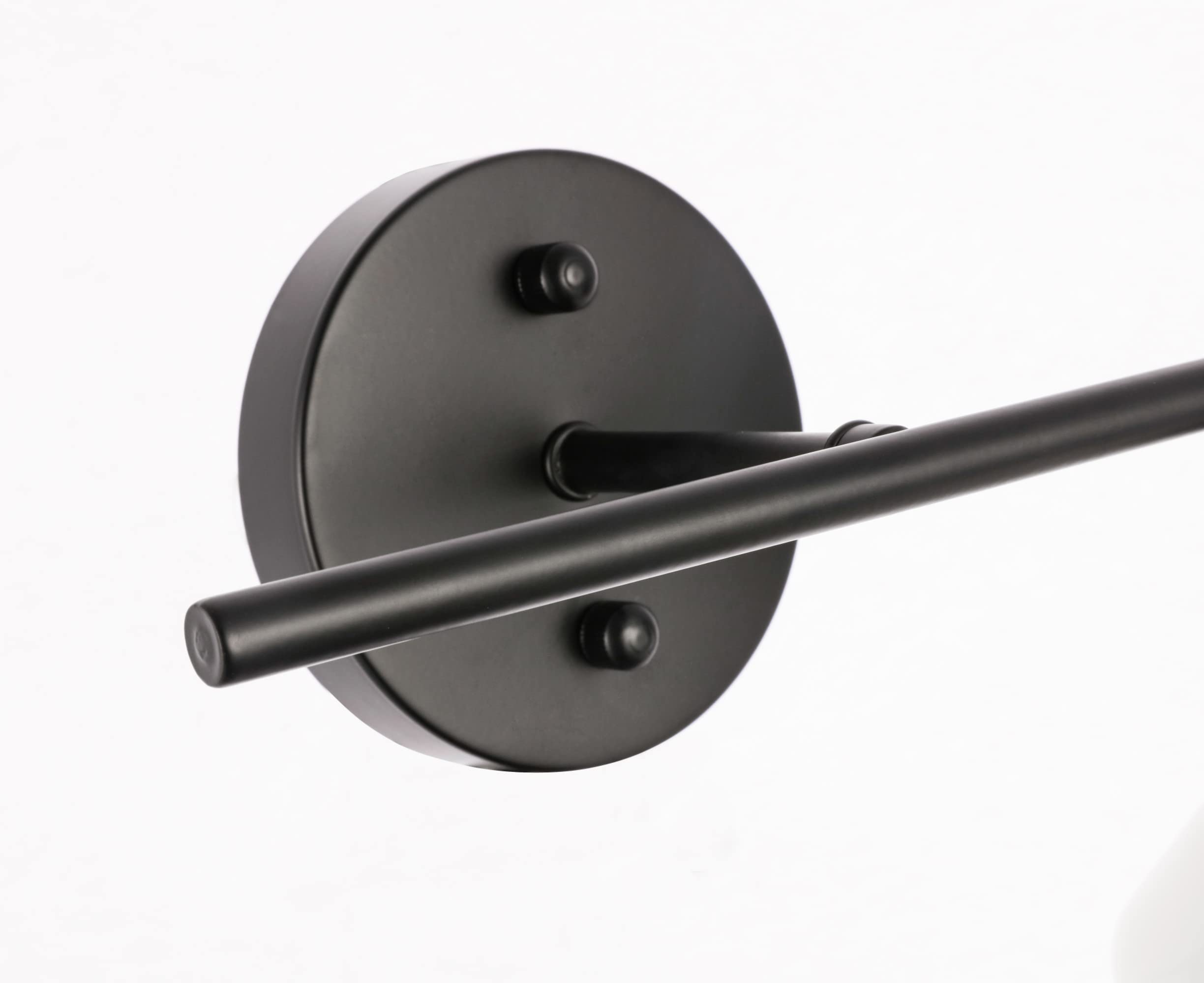 Living District Black Iron Wall Sconce With Frosted White Glass - 1 Light Decorative Fixture