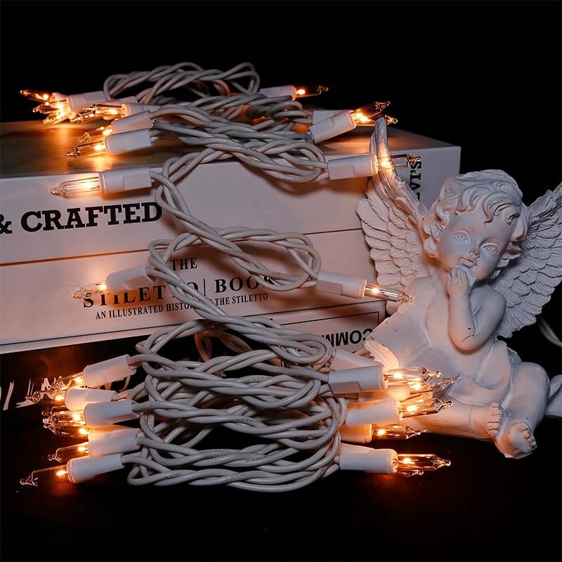 Multi-Sparking Clear Christmas String Lights - 35 Count Warm White Incandescent Mini Christmas Lights For Small Tree, Crafts, Bo