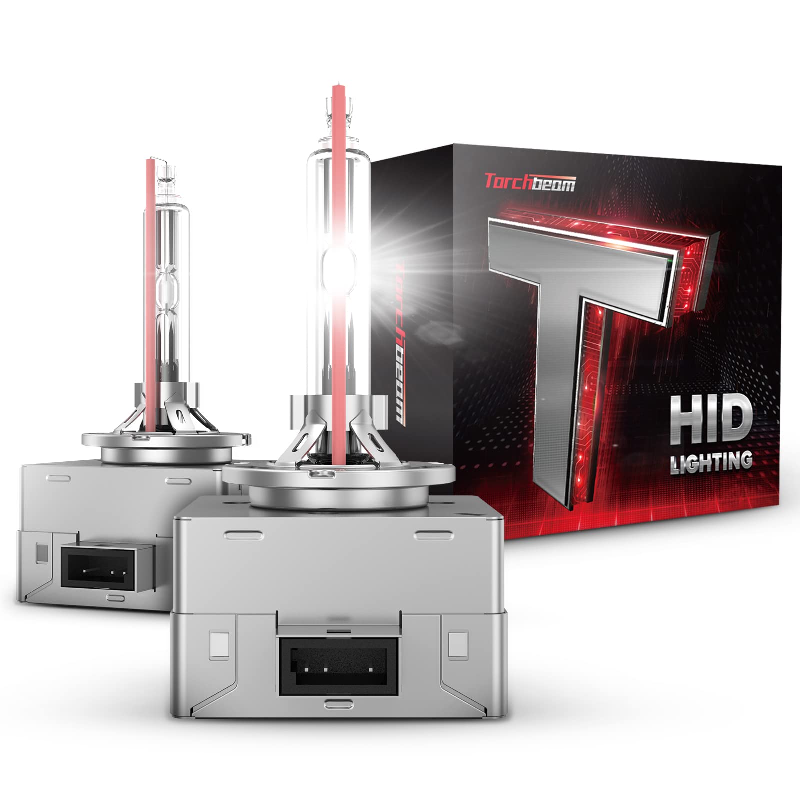 Torchbeam D3S HID Headlights, 400% Brightness, 6000K White, Pack of 2, Plastic Base