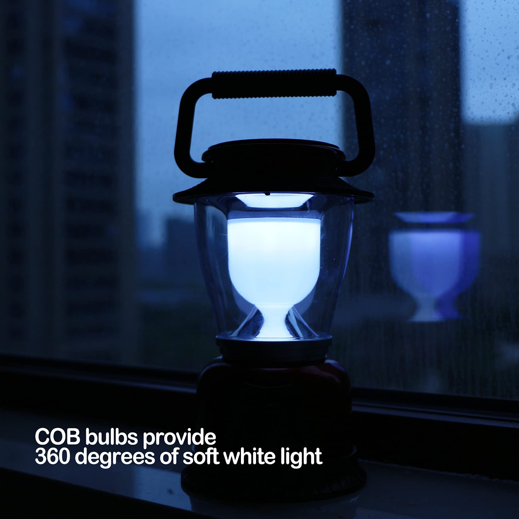 FANT.LUX LED Camping Lantern - Dimmable COB Light, Battery Powered, Model NBMD122, Red-2 Pack