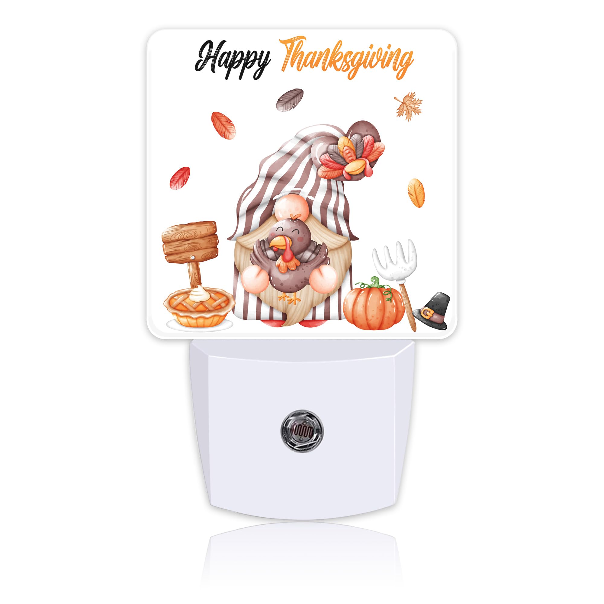 Uiaoiais Thanksgiving Cute Gnome Turkey Pumpkin Night Light for Kids, LED Night Light Plug into Wall with Dusk to Dawn Sensor fo