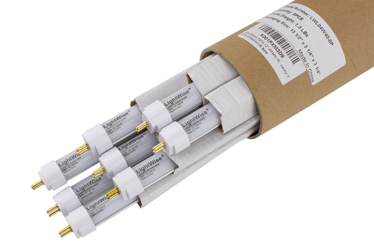 LWL4W40-F8T5 12“ 4Watts White LED T5 Tube with 4000K to Retrofit for 8W T5 Fluorescent Tube of Your Under-Cabinet Lights to get Over 50% Energy Saving! Replace Directly! F8T5-LED4W40 (8)