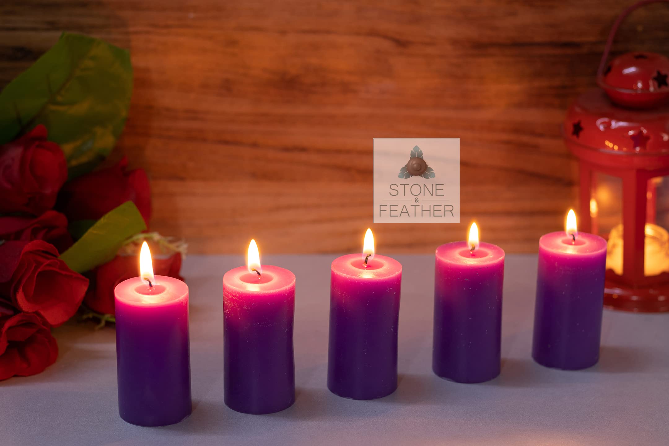Stone & Feather, (Combo Pack), Scented Candles Lavender, Ocean Breeze and Citronella, Burning Time- 10-12 Hours, for Home Decora