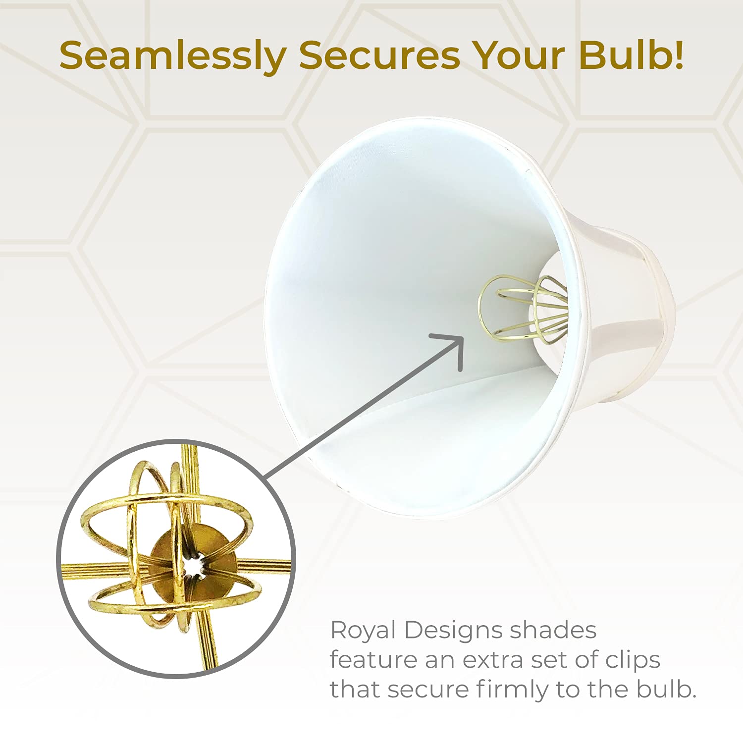 Royal Designs, Inc. True Bell Lamp Shade With Flame Clip, White, 3'' X 6'' X 6.25, Bs-704Fc-6Wh