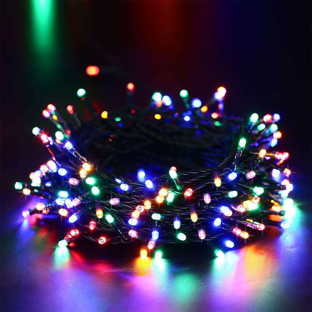Jnaurb Solar Christmas Lights, 2 Pack 72ft 200 LED Solar String Lights with 8 Modes, Waterproof Outdoor Christmas String Lights