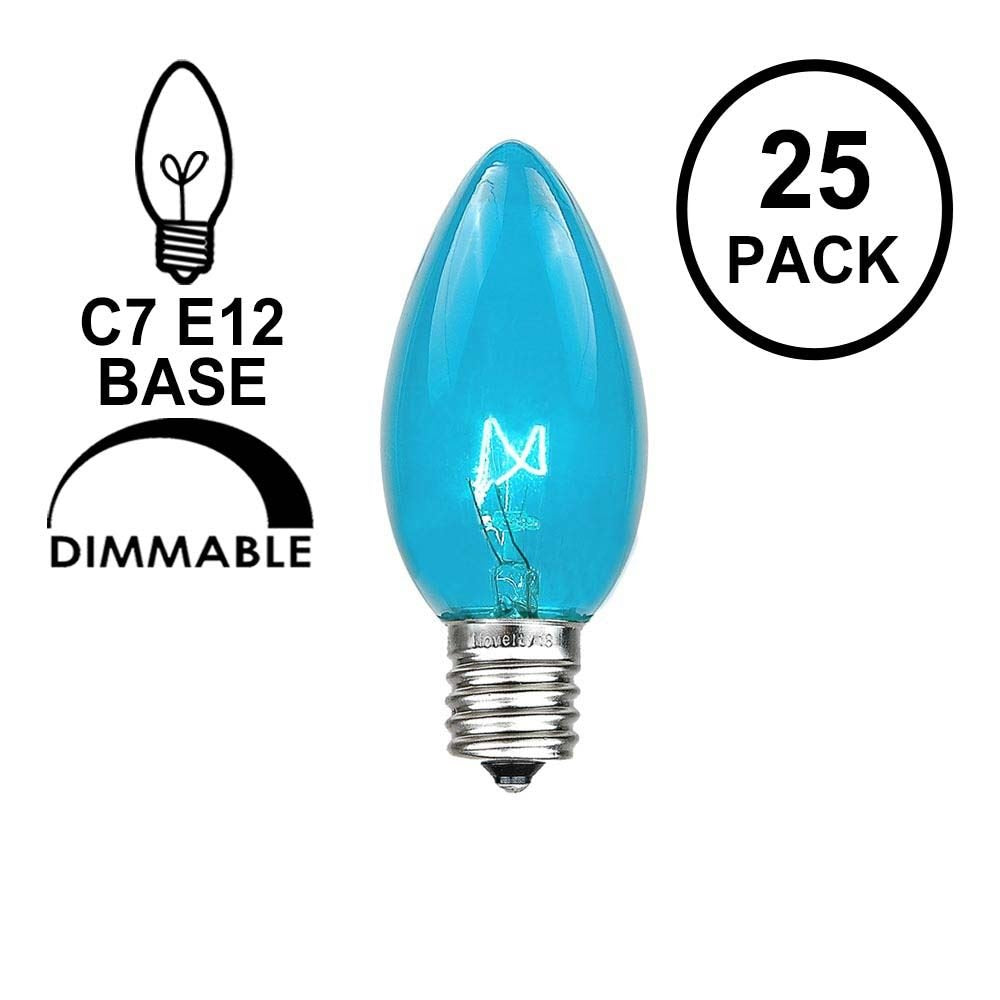 Novelty Lights Christmas Replacement Bulbs - Outdoor Individual Bulbs For Events, Holiday Parties, Patios, And More - C7/E12 Can