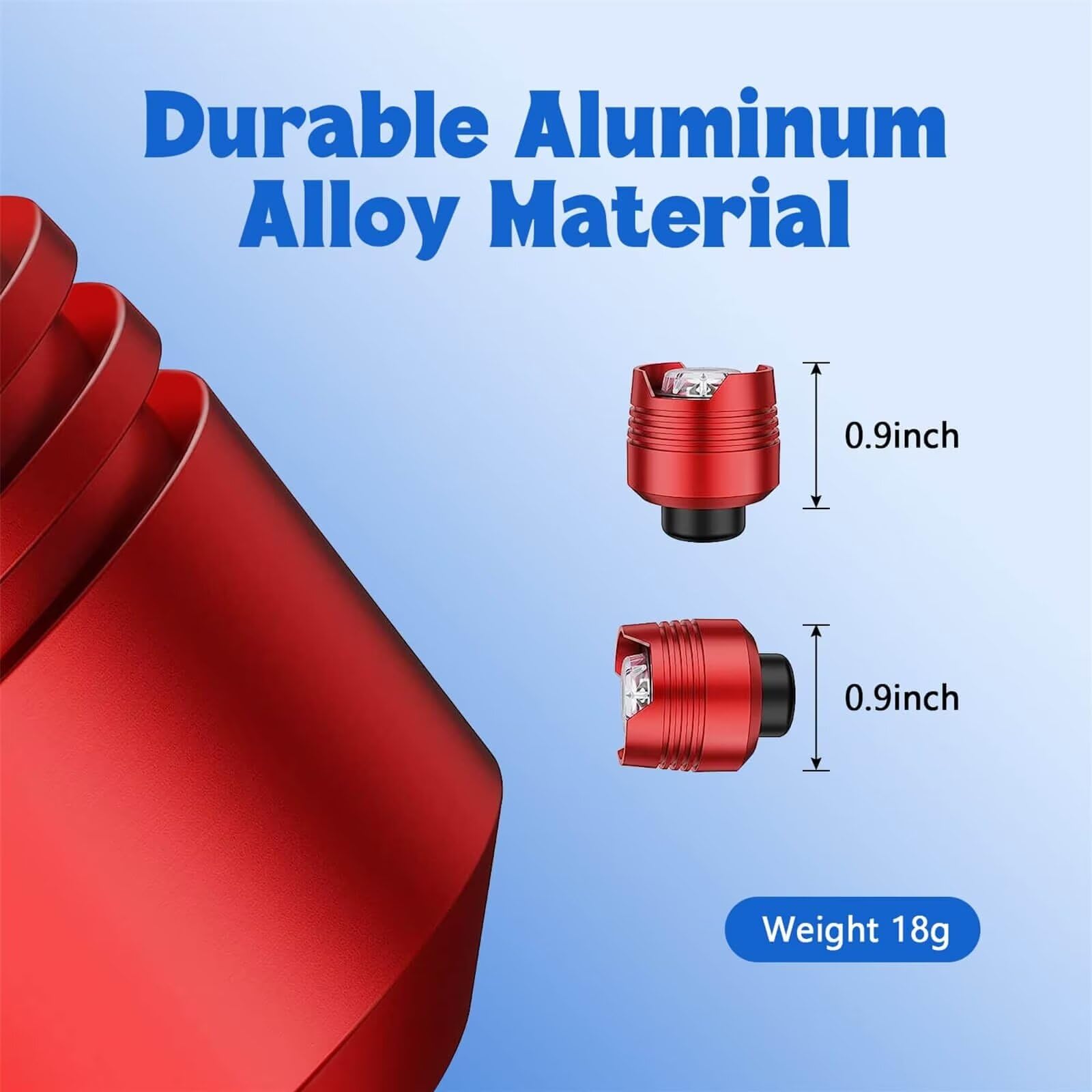 CUYLERAZM Clog Lights for Shoes - Red Aluminum Attachments, Model Clog Light Red 02, Perfect for Clog Accessories and Camping