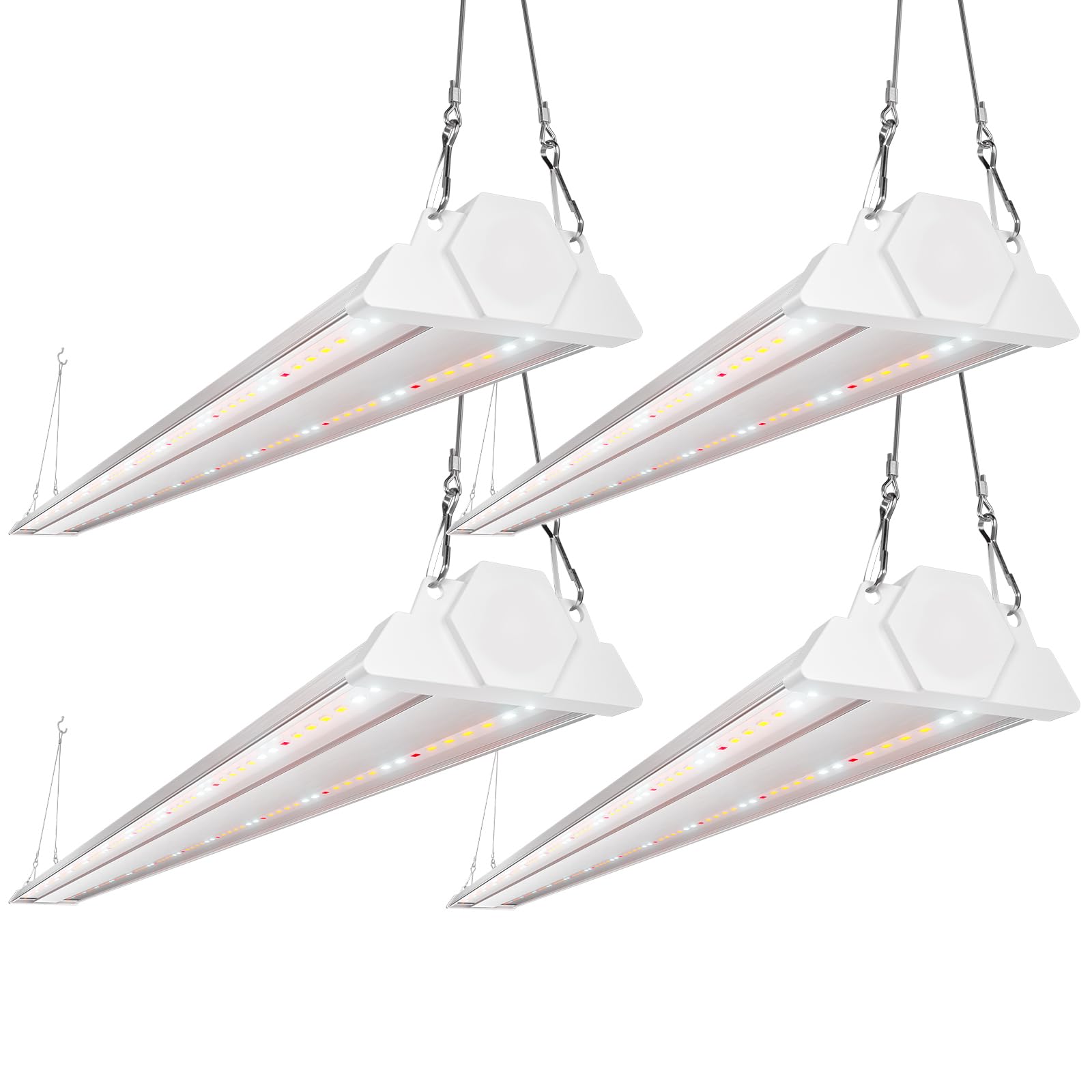 Freelicht 4 Pack 4Ft Led Grow Light, 60W (350W Equivalent), Sunlike Full Spectrum Integrated Plant Light For Hydroponic Indoor P