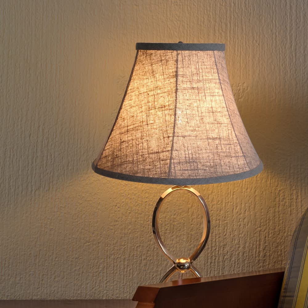 Tootoo Star Double Brown Barrel Lamp Shade Set Of 2, 6X12X8.5 Inch, Handcrafted Fabric For Floor And Table Lamps