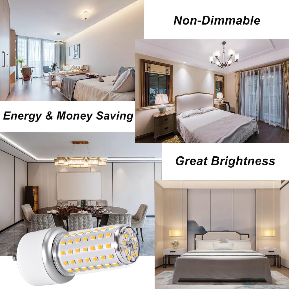 XRZT GU24 LED Light Bulb - Daylight White 5000K, Twist and Lock Base, Non-Dimmable, 2-Pack, Plastic