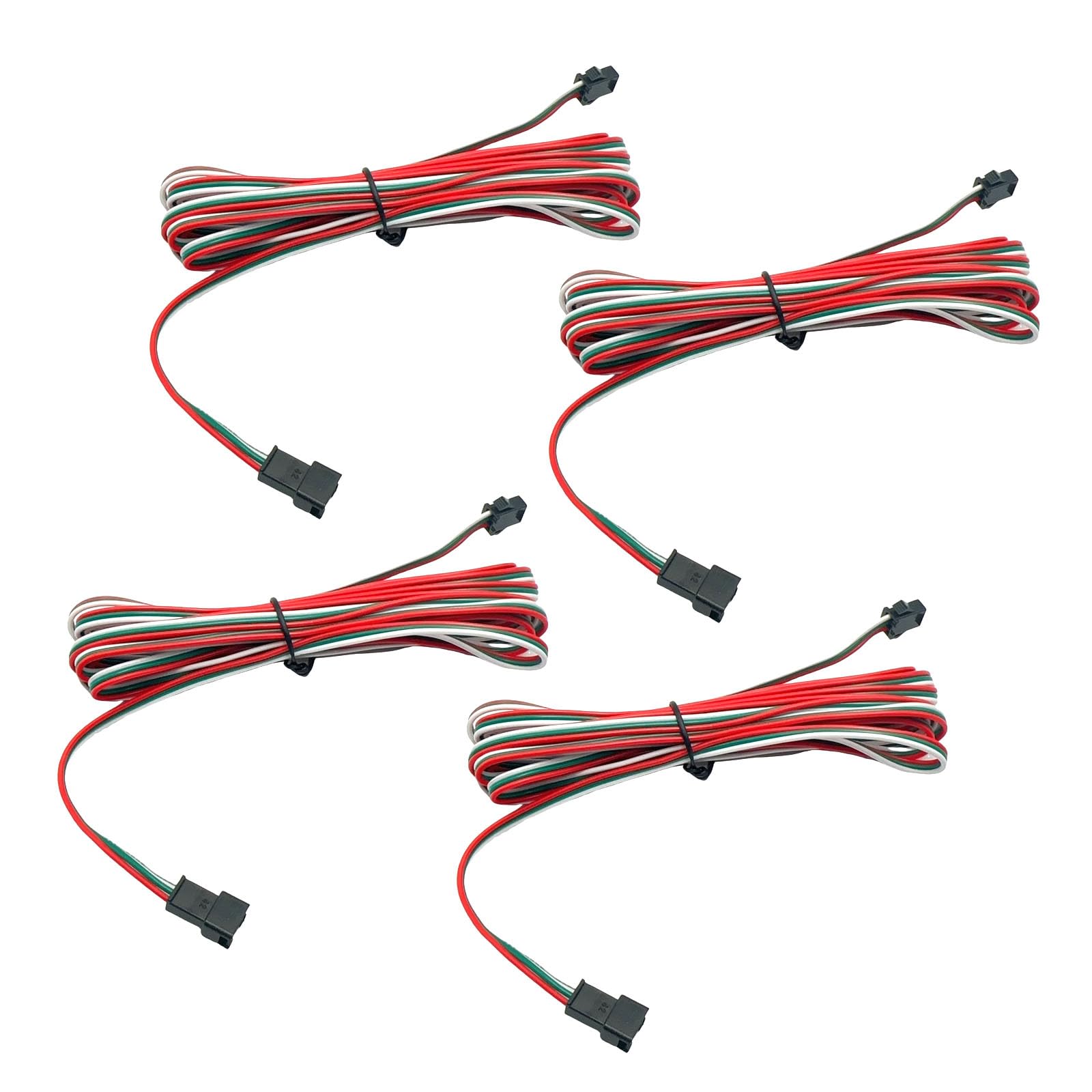 4Pcs 3M 9.84FT 22AWG 3 Pin JST SM Male Female Plug LED Connector Extension Cable Compatible with WS2812B WS2811 WS2814 SK6812 FCOB RGB CCT LED Band Lights Symphony LED Lights with connectors