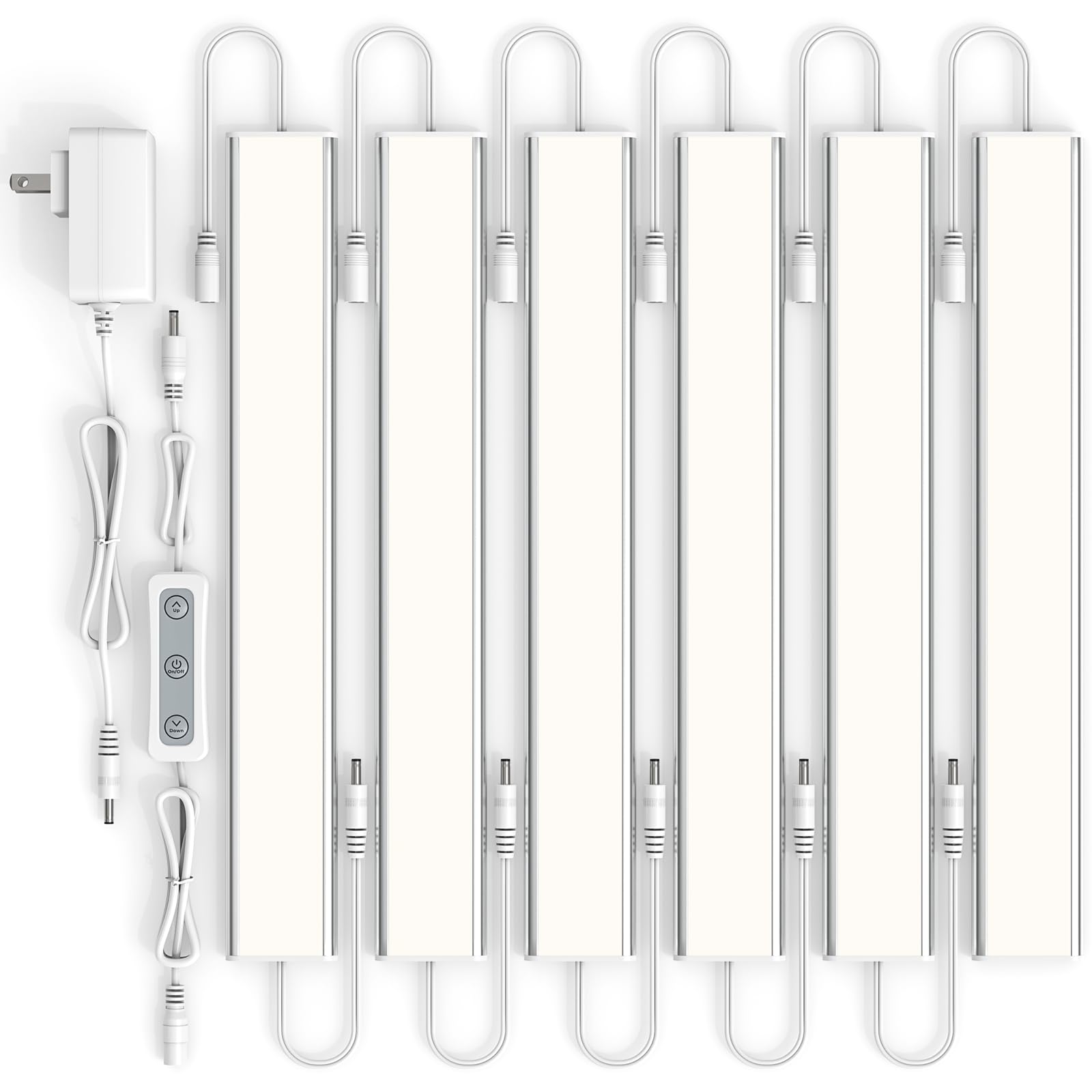 ASOKO Under Cabinet LED Light, Dimmable 4000K, 12 inch, 6 Pack, Alloy Steel