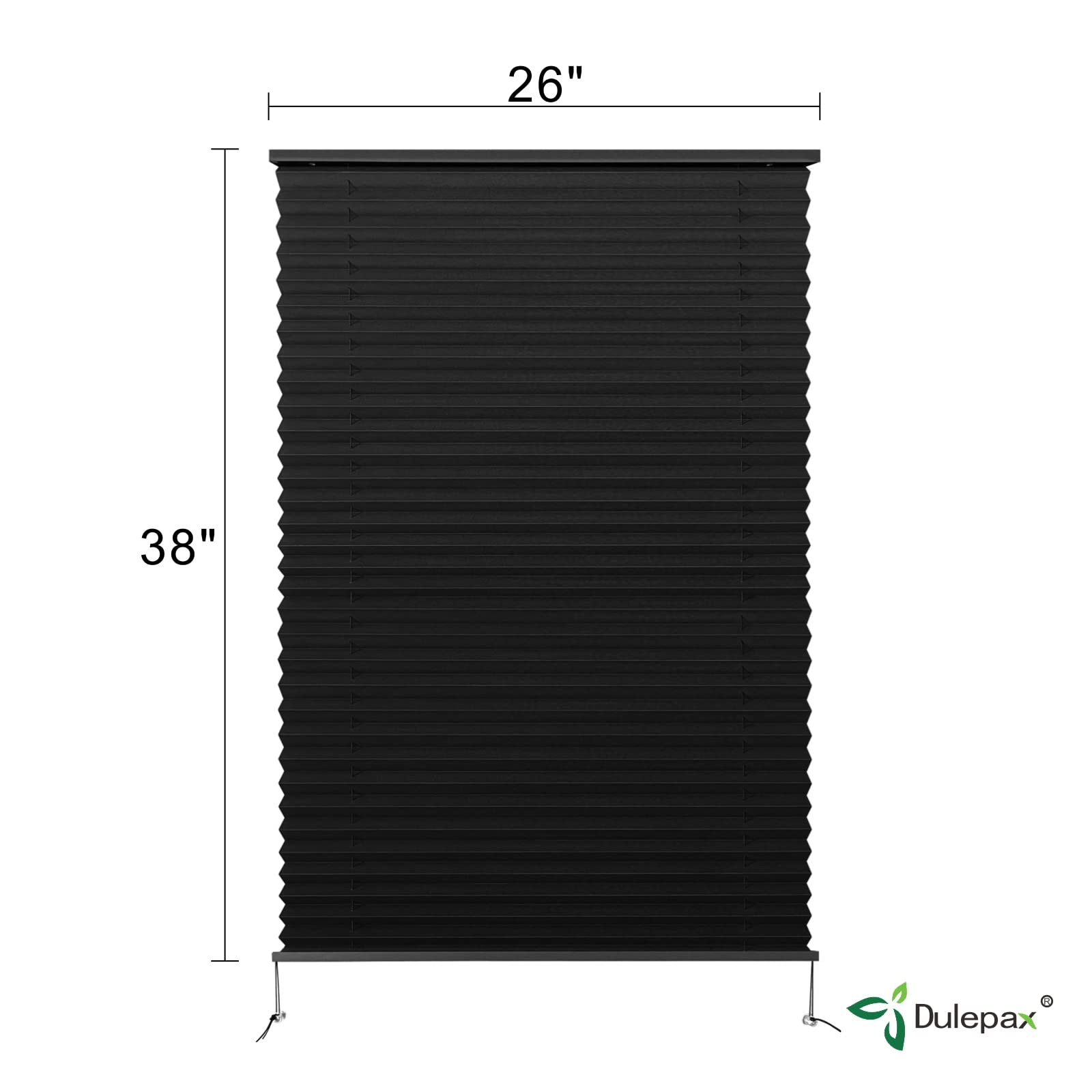 Dulepax Rv Blinds,Rv Pleated Shades,Rv Blinds Pleated Shades, 26'' W X 38'' L Black Rv Window Shades,Camper Blinds,Rv Window Bli