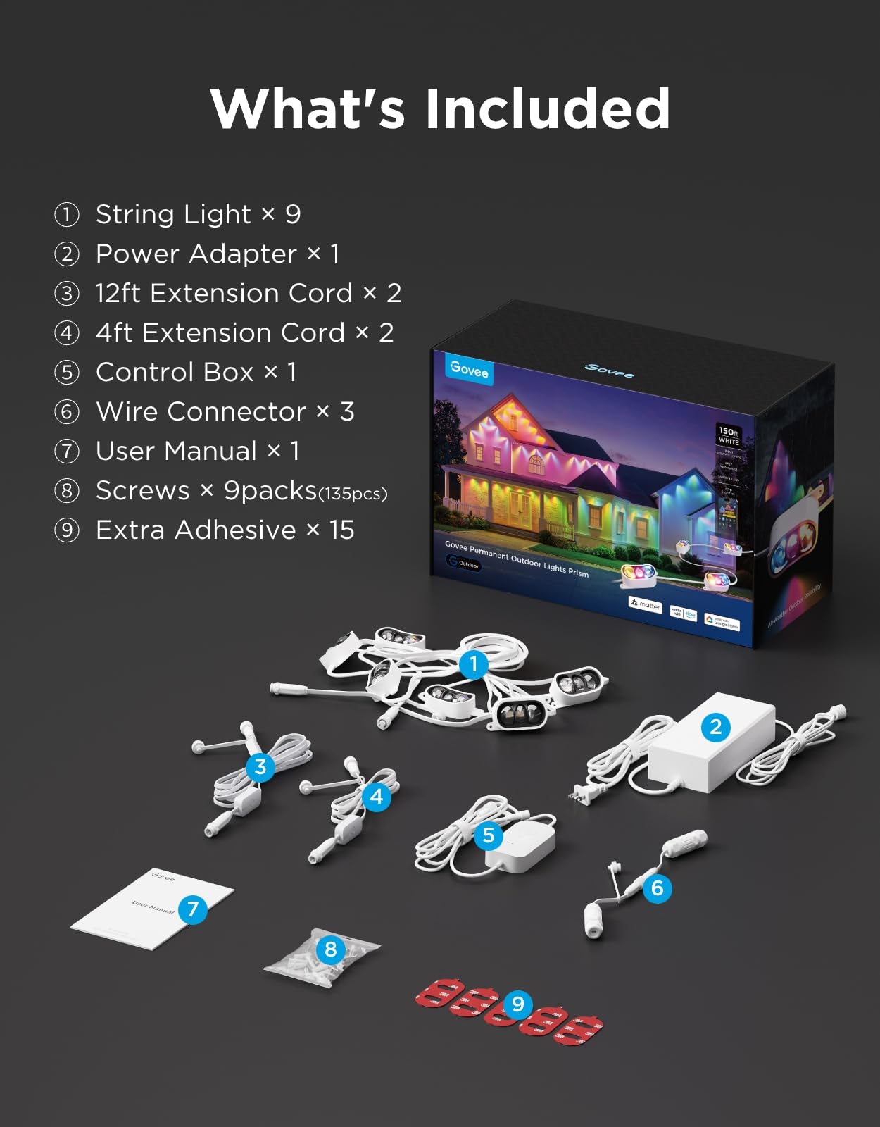 Govee Permanent Outdoor Lights Prism, 150ft
