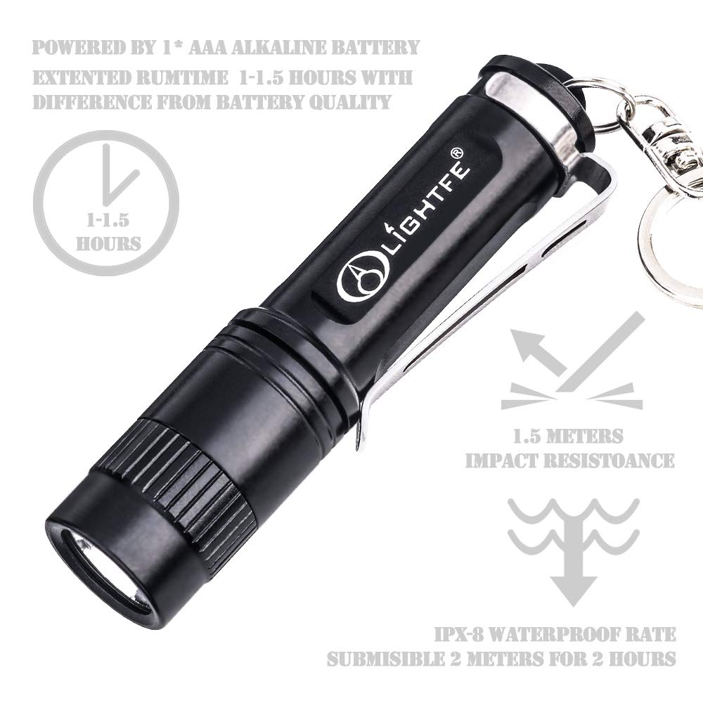 LIGHTFE UV Keychain Flashlight, 395nm High Power LED, Strong Beam, Model UV101-395NM, Color Uv101a