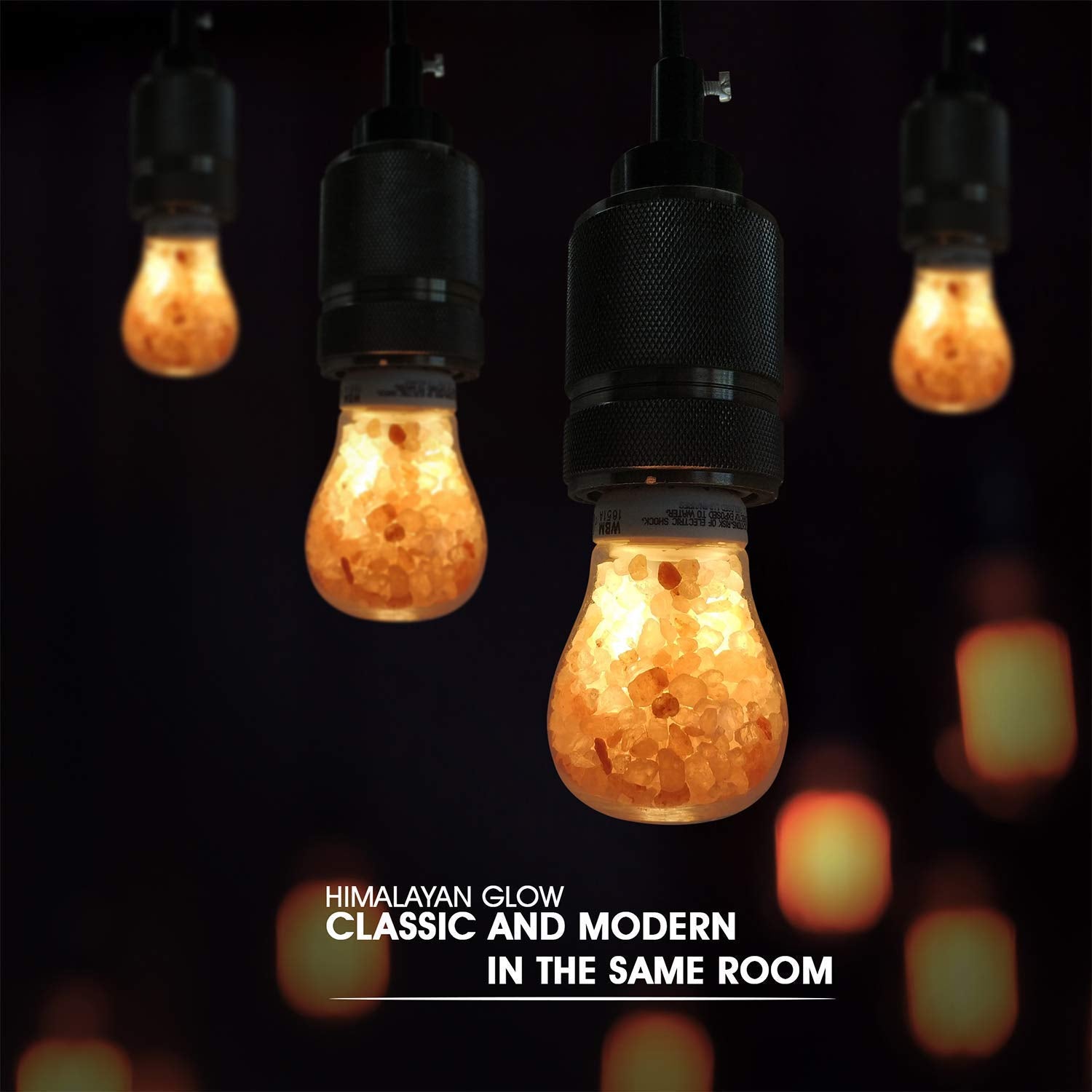 Himalayan Glow Salt Lamp Led Light Bulbs 60-Watt Equivalent, Warm Amber Glow, Dimmable E26 Edison Light Bulb For Decor, Homes, O