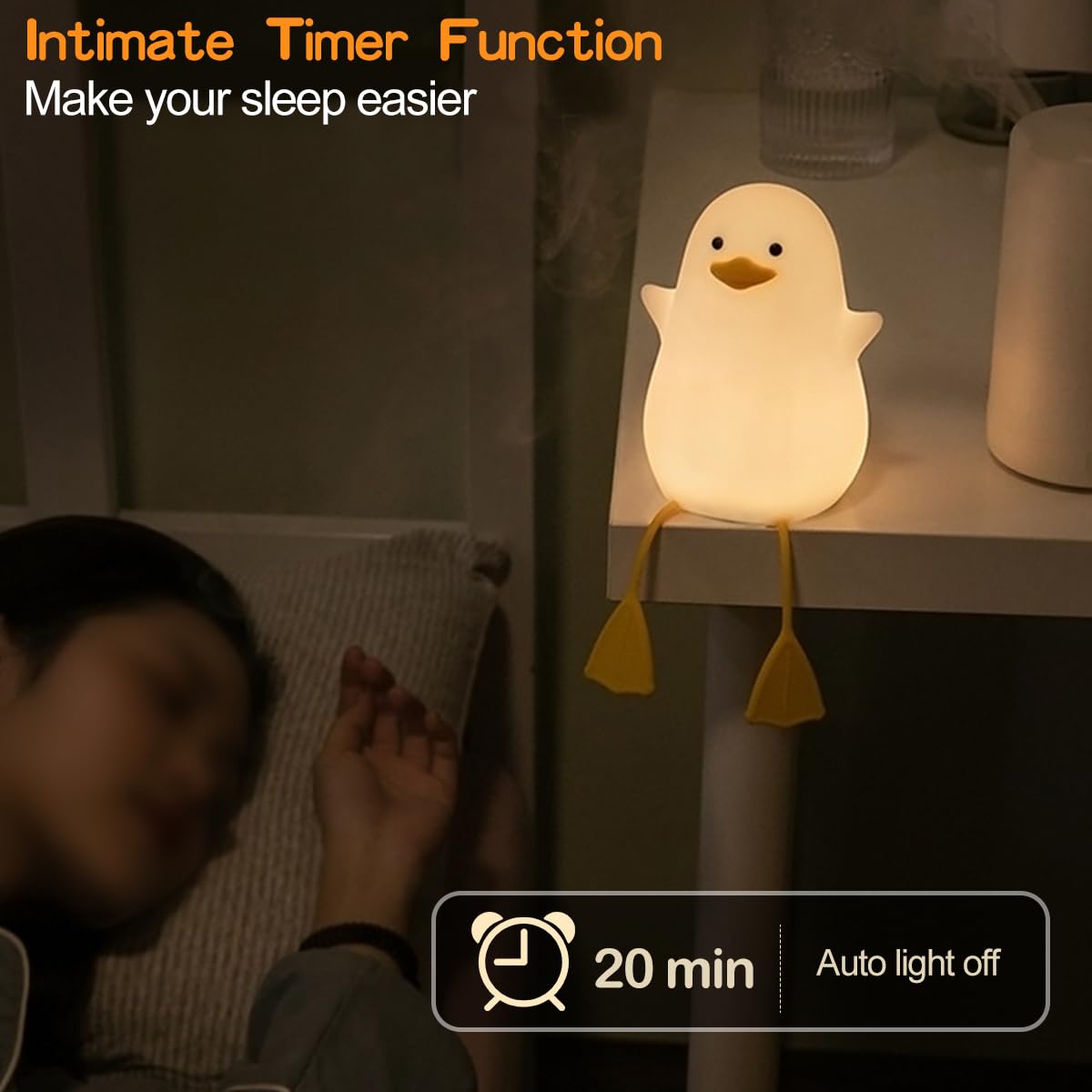 LEDHOLYT Kids Night Light - Cute Silicone Seagull Lamp for Nursery, Bedroom, and Kids Room - Ideal Gift for Boys and Girls