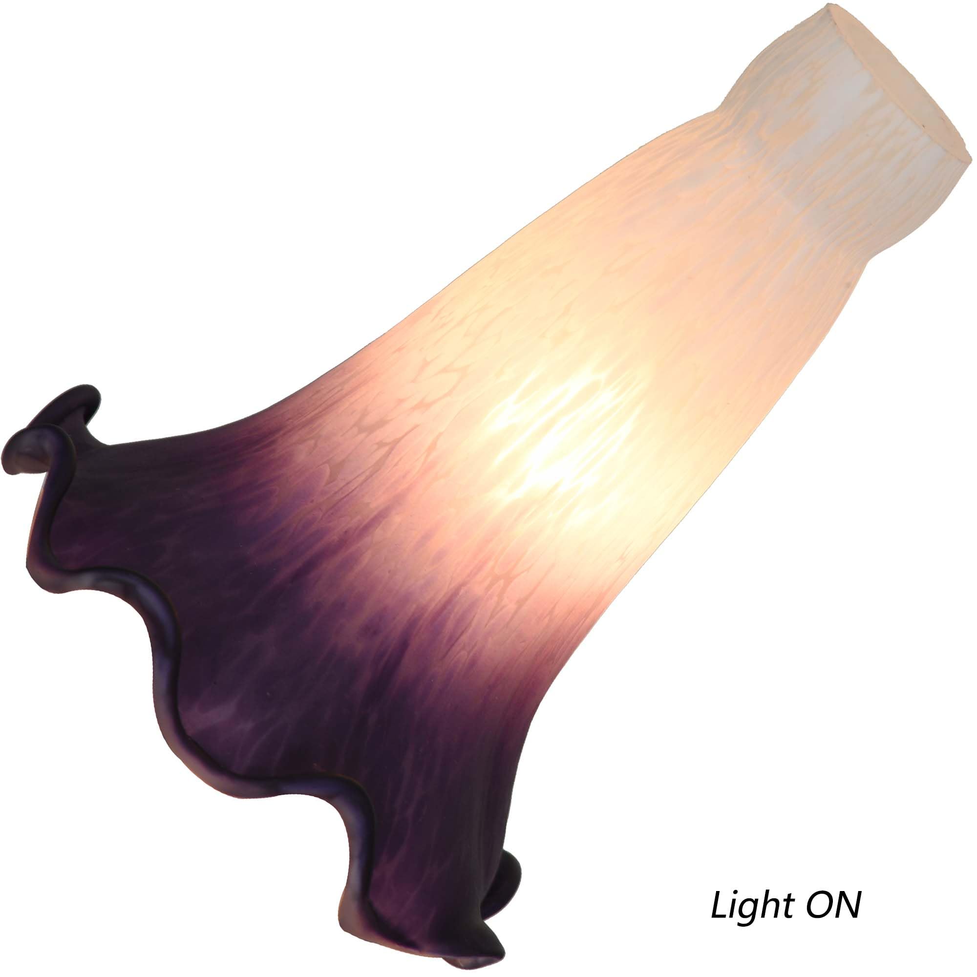 Bieye LS102S Lily Flower Blown Glass Lampshade, White Indigo, Small I.D. 0.87" x O.D. 1", Decorative Lighting Fixture