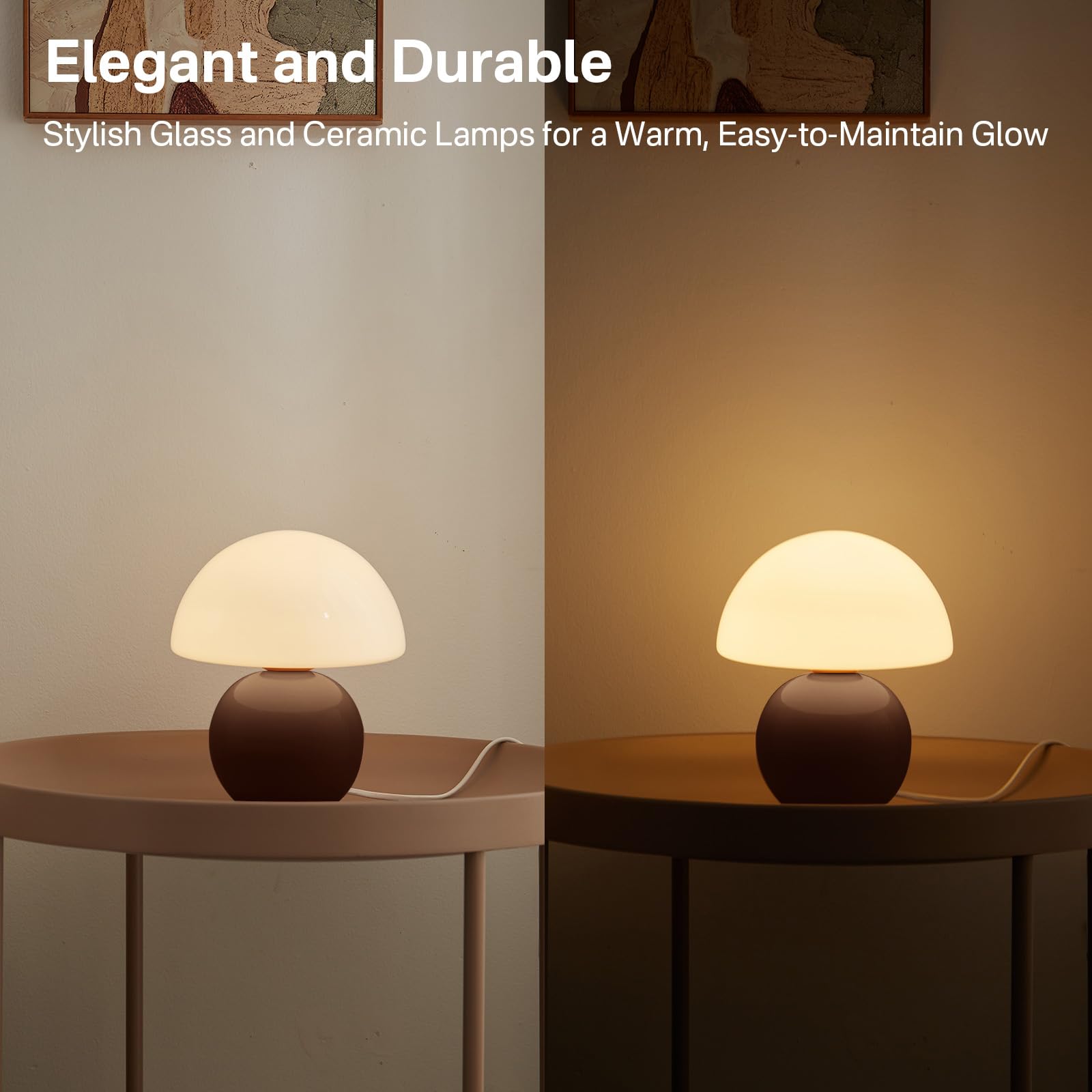 Dawnwake Mushroom Lamp Table Lamp For Bedroom,Desk Bedside Small Lamps For Living Room Night Stands,Mushroom Decor Cute Mini Mod