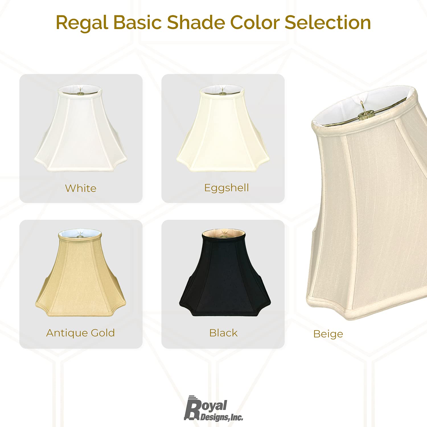 Royal Designs Square Inverted Cut Corner Basic Lamp Shade, White, 9 X 20 X 14