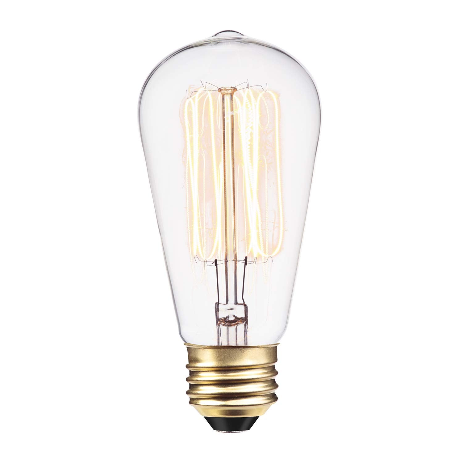 Globe Electric 01321 60W Vintage Edison S60 Squirrel Cage Incandescent Filament Light Bulb, E26 Base, 220 Lumens, 2200 Kelvin, E