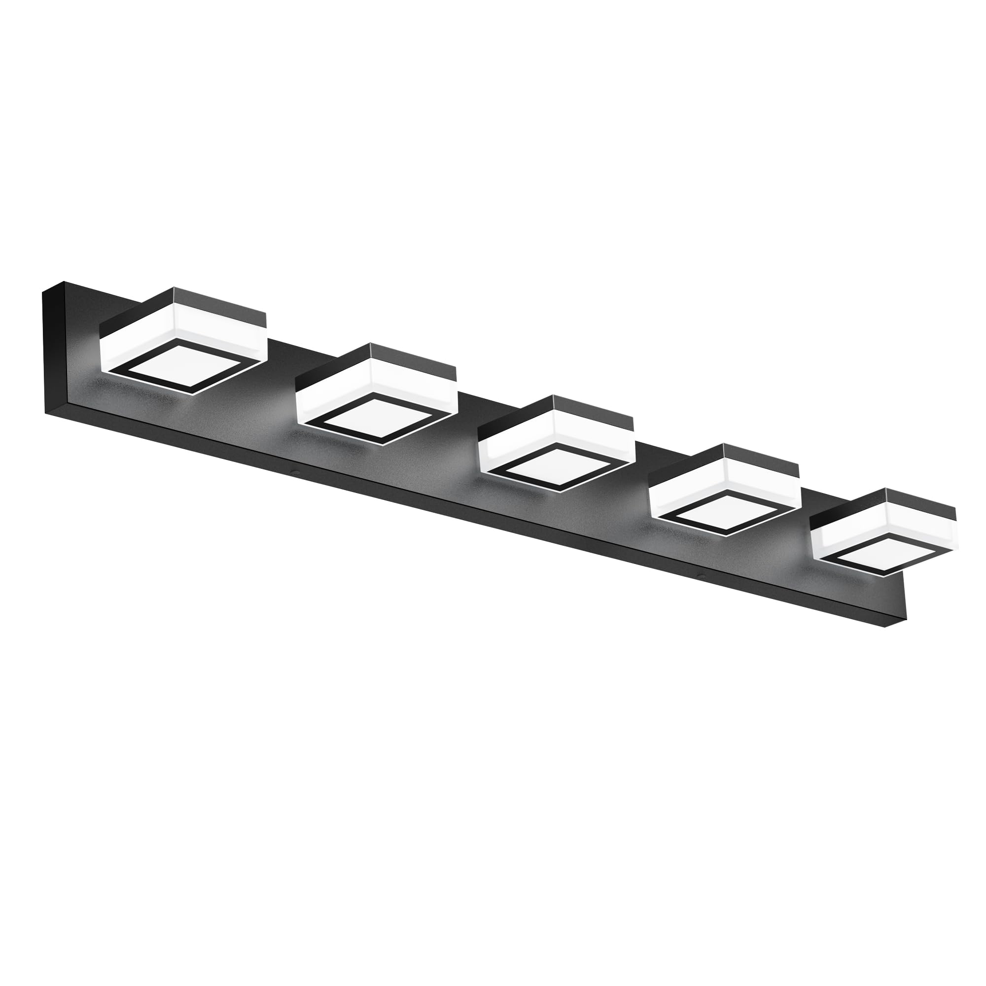 Izorro Led Modern Bathroom Lighting Fixtures Over Mirror (5-Light  40 Inch  Dimmable) Matte Black Bathroom Vanity Light Fixture With 360Rotatable Head (Cool White 6000K)