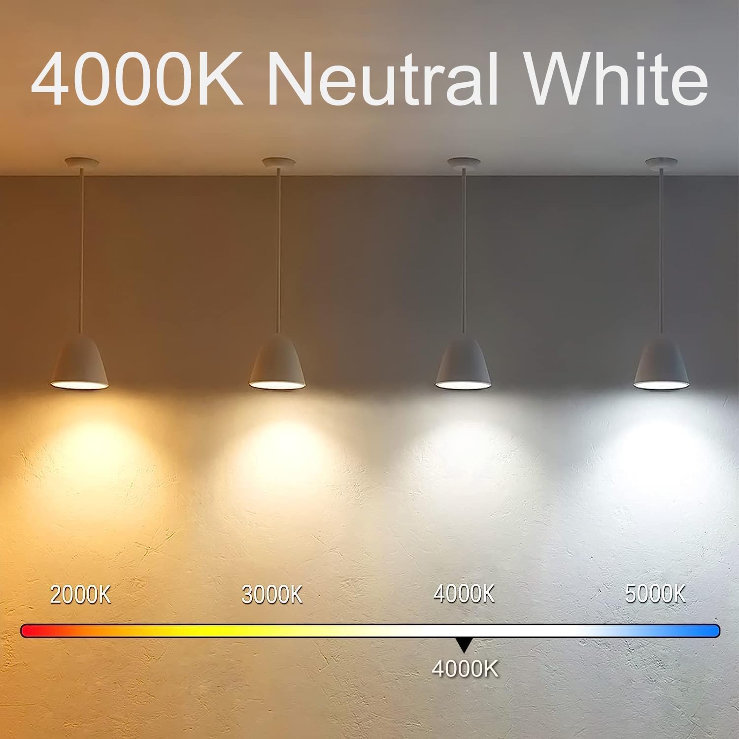 NOVELUX E26 LED Bulb 80W Equivalent 6W Dimmable 4000K Neutral White Glass 5 Inch 4 Pack