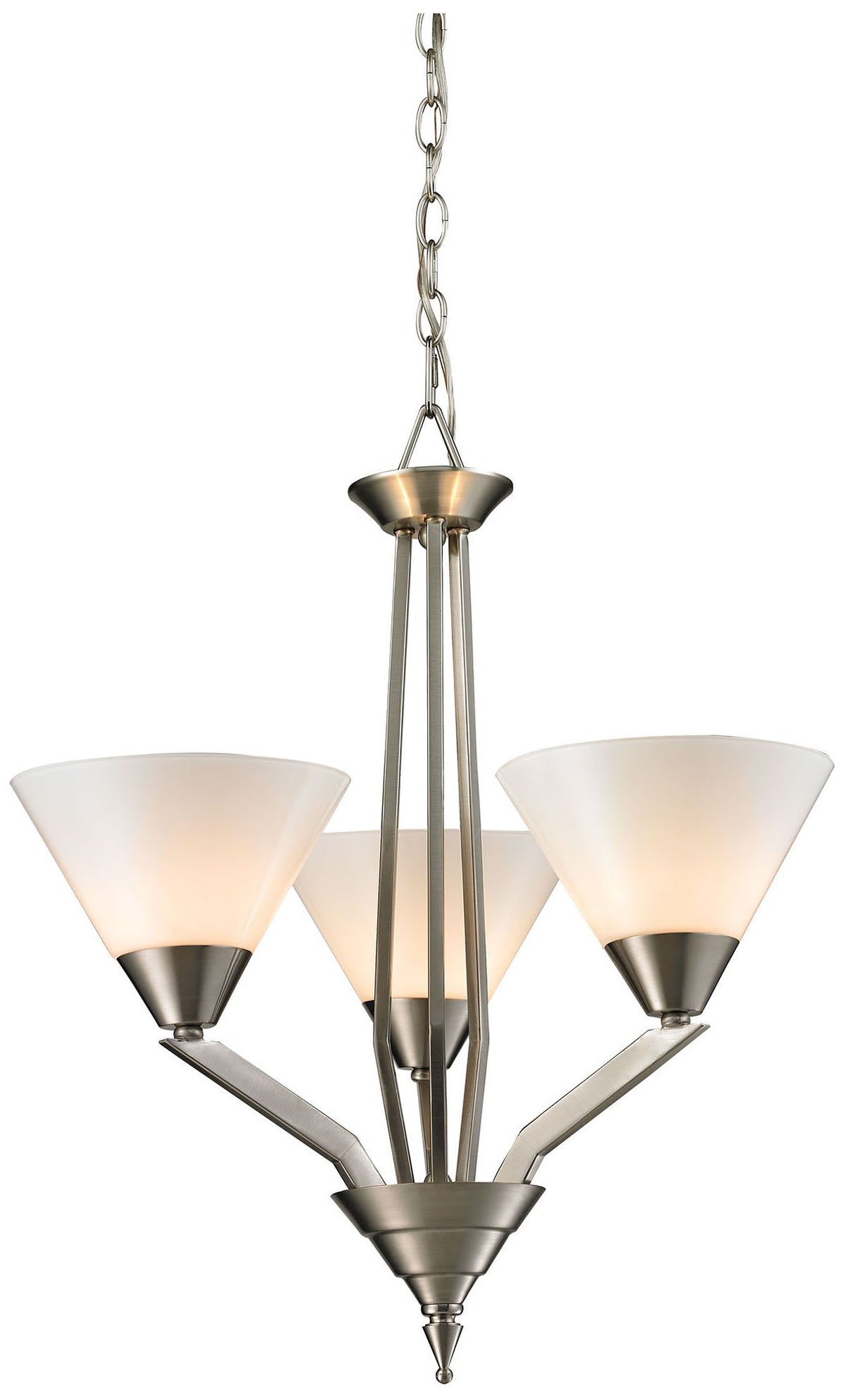 Elk Home Thomas Tribeccca 3-Light Chandelier, 21&quot;, Brushed Nickel, Metal