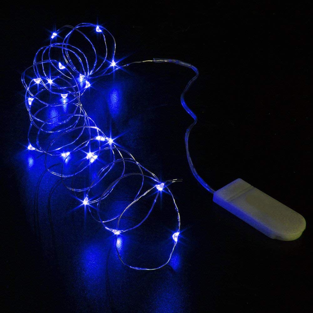 Hdshimao Pack Of 3 Sets Led Starry String Lights With 10 Micro Leds On 3.3Ft(1M) Copper Wire, Fairy Lights Battery Powered By 2X Cr2032(Incl), For Wedding Or Christmas Party Table Decorations (Blue)