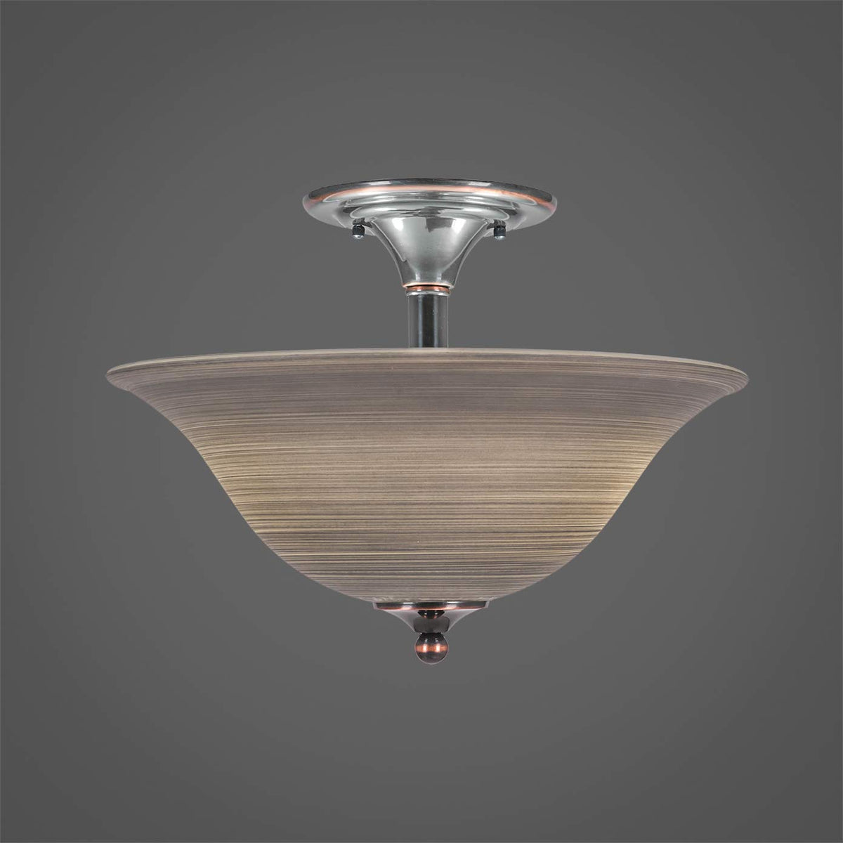 2 Light Semi-Flush In Black Copper (121-Bc-602)