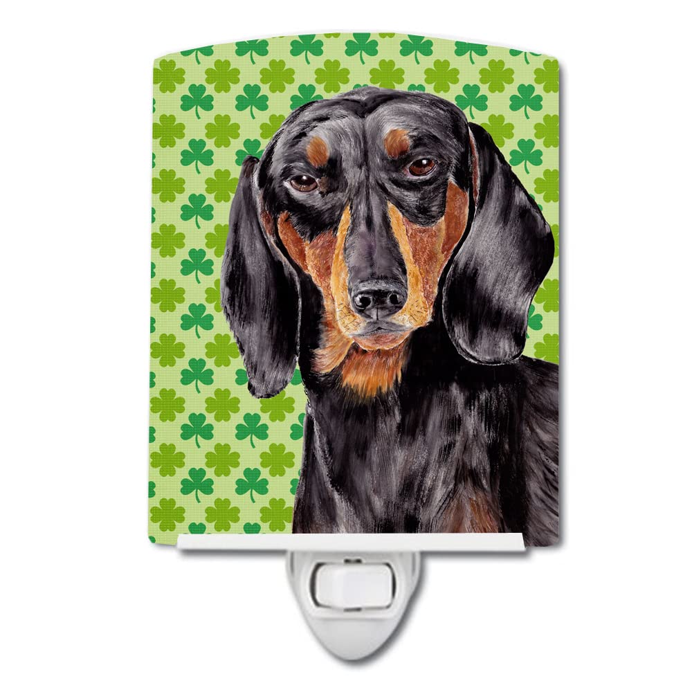 Carolines Treasures Ceramic Night Light Dachshund St. Patricks Day 6x4x3in Multicolor Model SC9283CNL