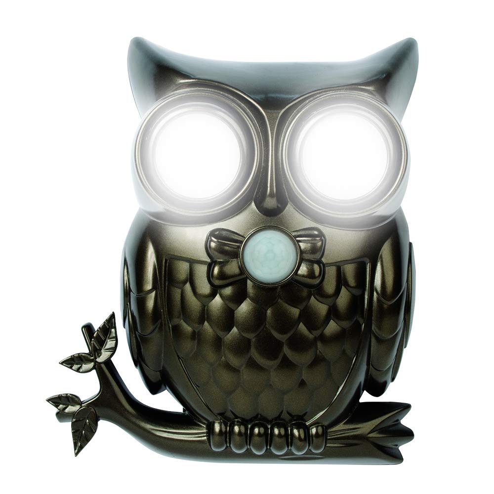 IdeaWorks Decorative LED Motion Sensor Hooting Owl Light, Black, Model JB7682, Plastic