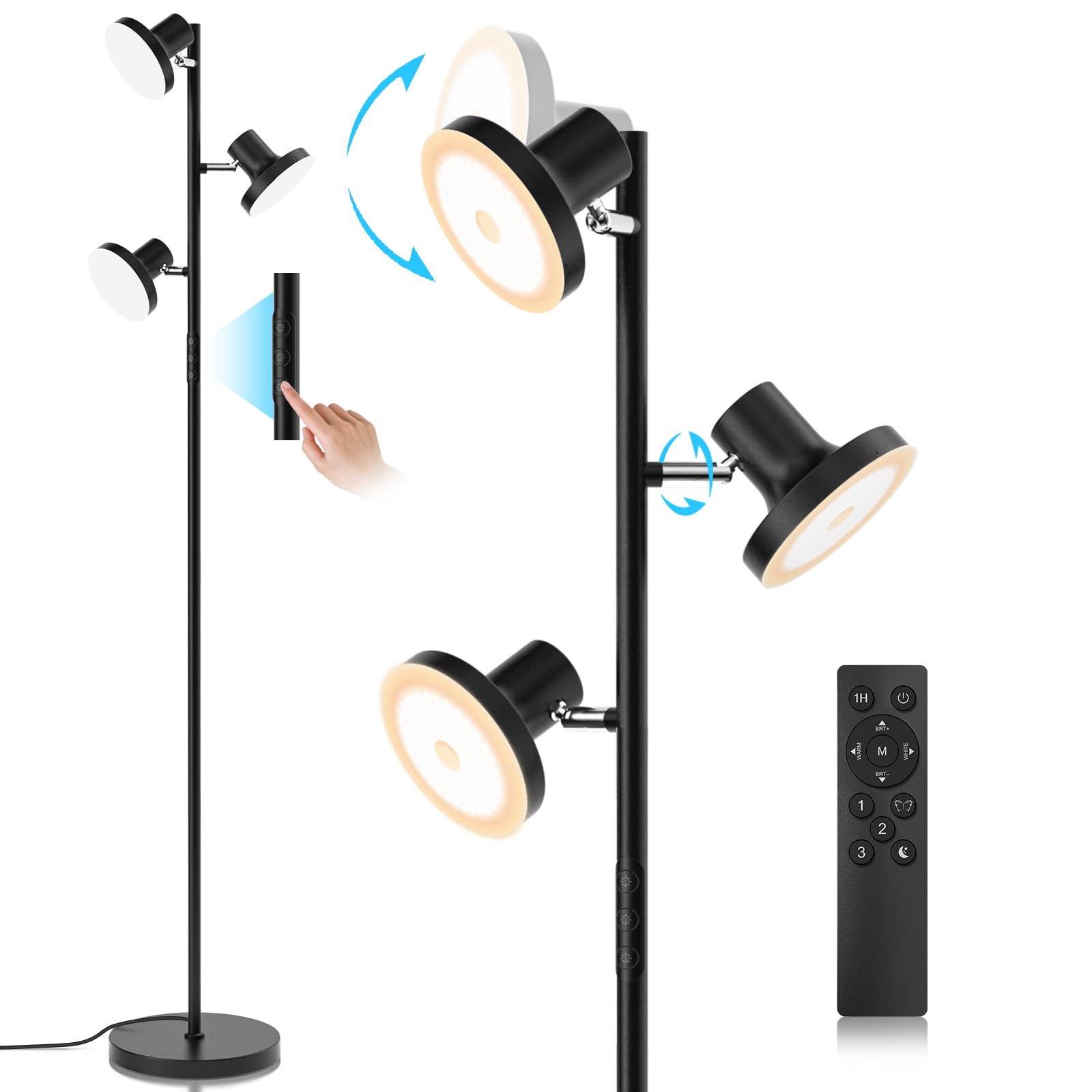 SIBRILLE Remote Control for 36W Floor Lamp - Black, Model FLH-036-F1, Compatible with Black/Gold/Silver Gray/White Lamps