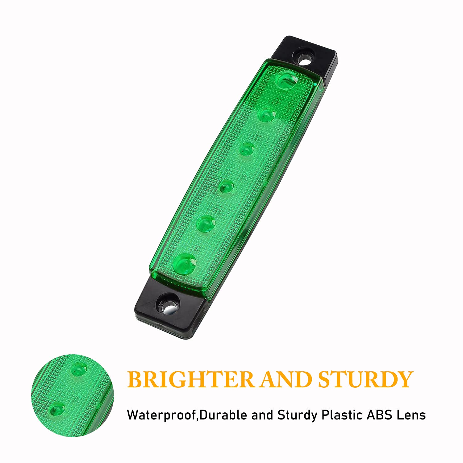 PSEQT LED Boat Interior Lights, Waterproof Courtesy Light Strip, Green, 10PCS, PC Lens for Fishing, Pontoon, Kayak, Yacht, Sailboat