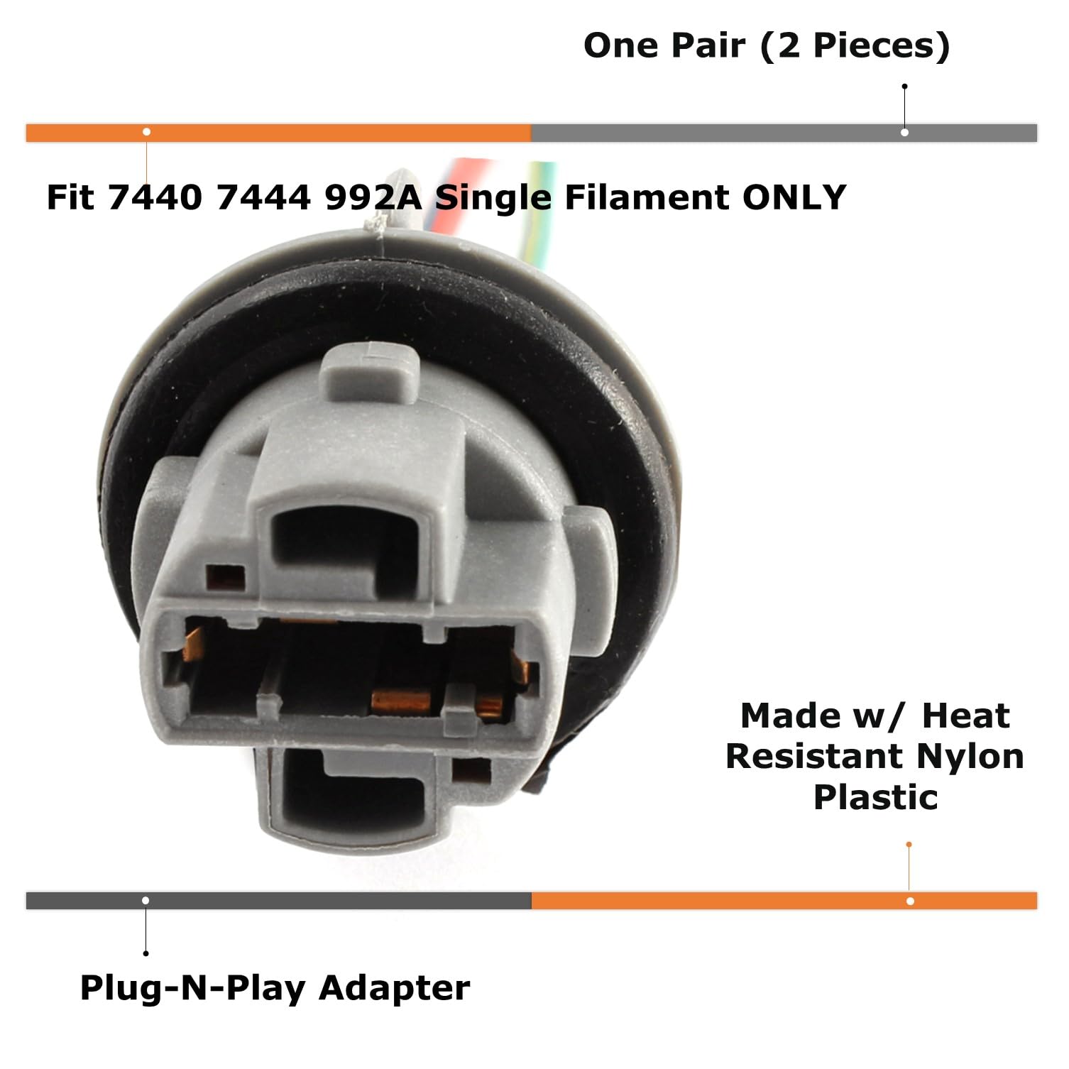 iJDMTOY 7440 50W 6-Ohm Load Resistor Wiring Adapters for LED Turn Signal Lights