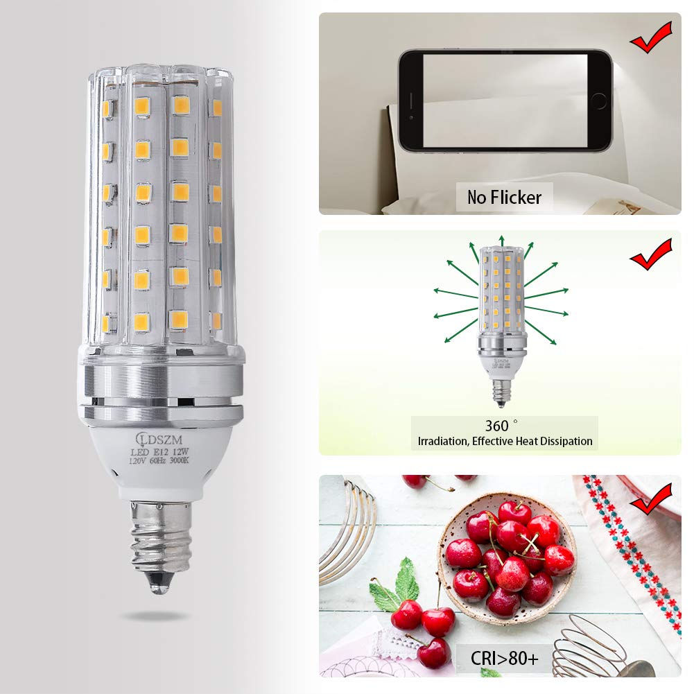 Ldszm E12 Led Bulbs 12W, 100W Equivalent, 1200Lm, Warm White 3000K