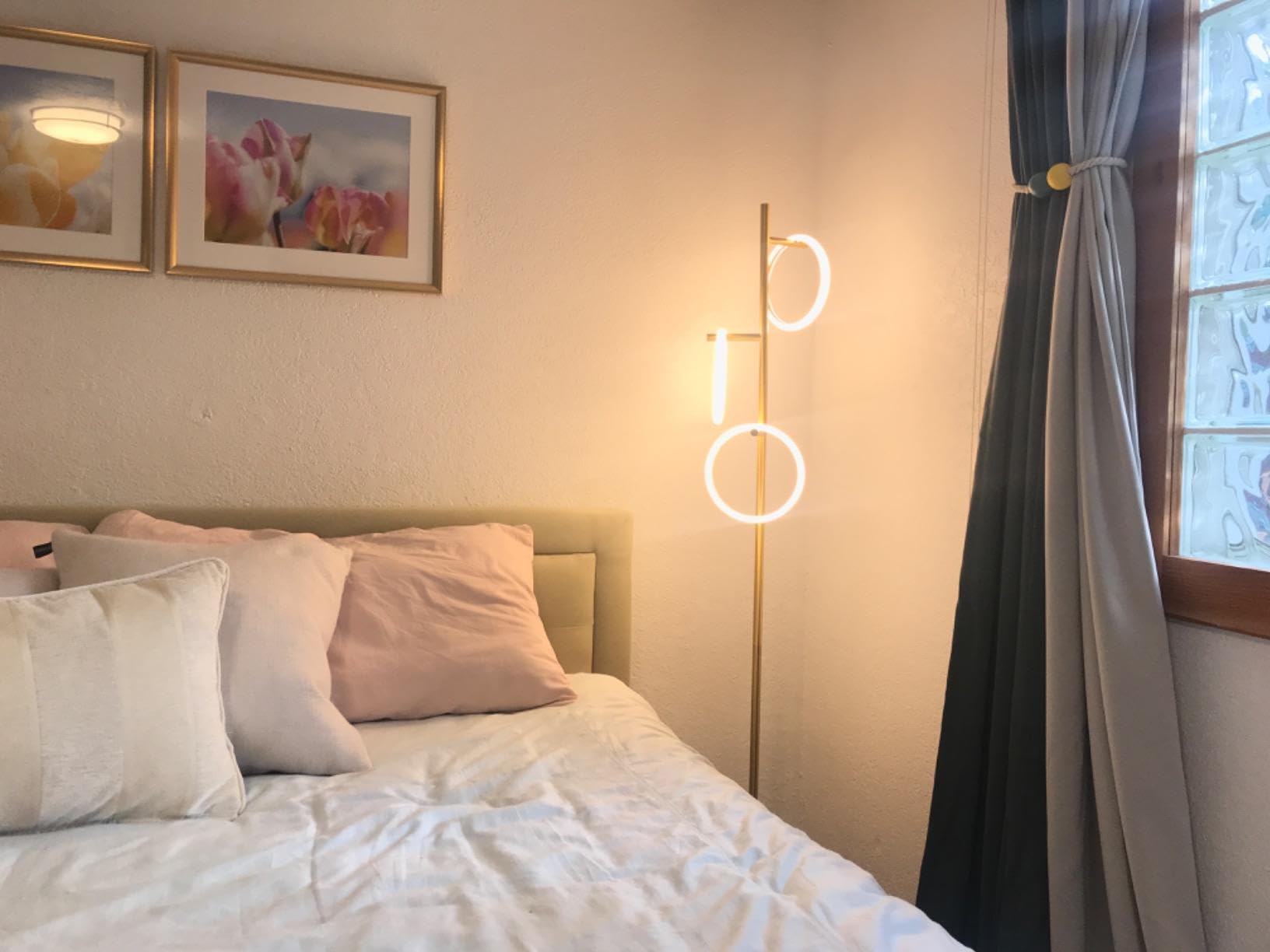Brightech Saturn Floor Lamp - Tall Brass Tree Lamp with 3 LED Lights, Warm White Light - Contemporary Living Room Decor, Model FL-SATRN-BRS
