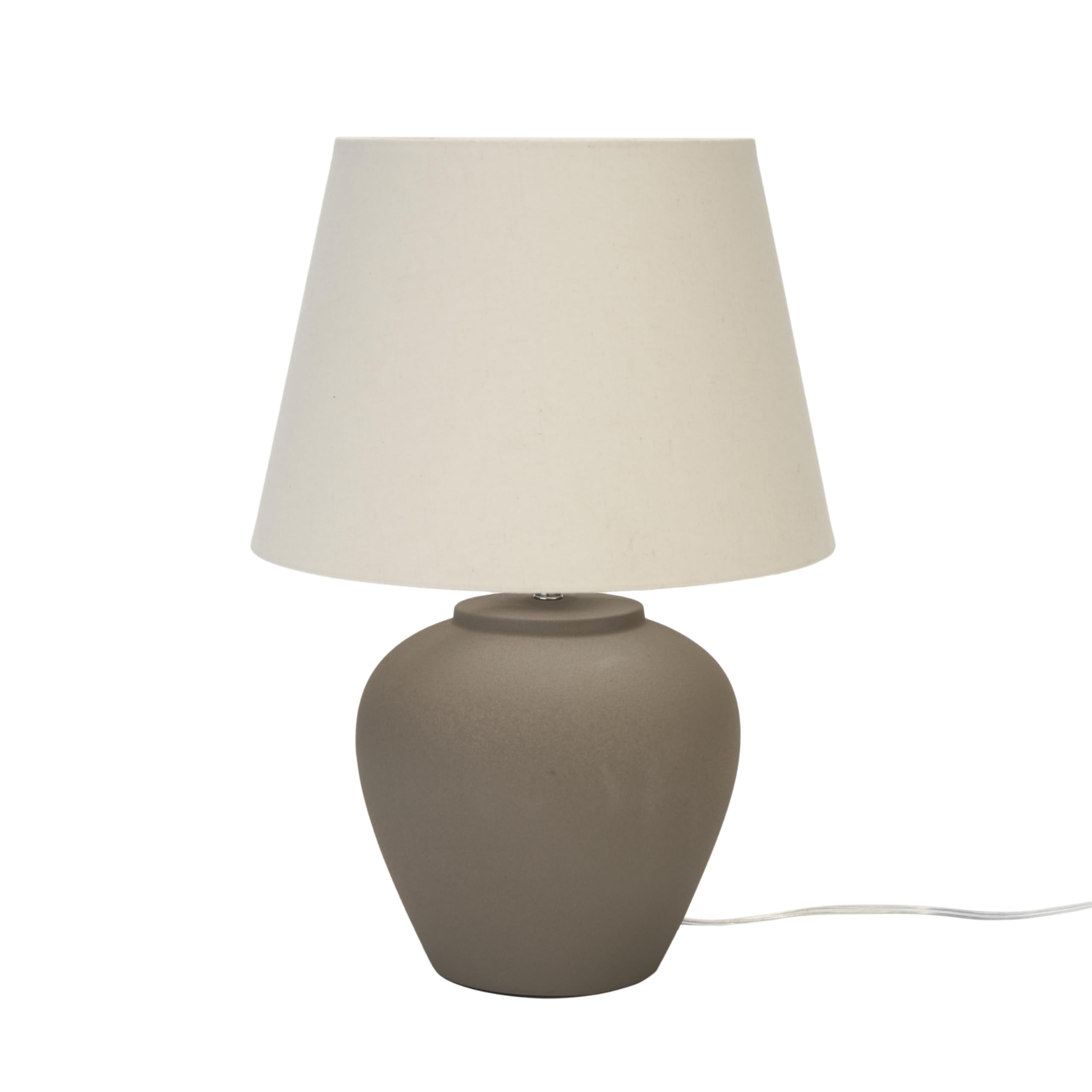 Nourison 20'' Brown Ceramic Pot Table Lamp For Bedroom, Living Room, Console, Entryway (Pack Of 1)