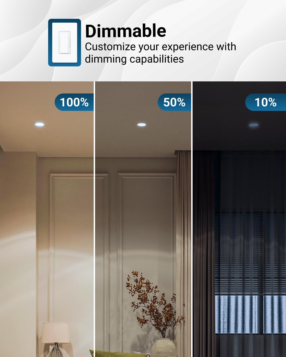 Sunco MR16 LED Light Bulb 5W=50W Dimmable 500 LM 3000K Warm White 6 Pack GU5.3 Base Model MR1653-3000