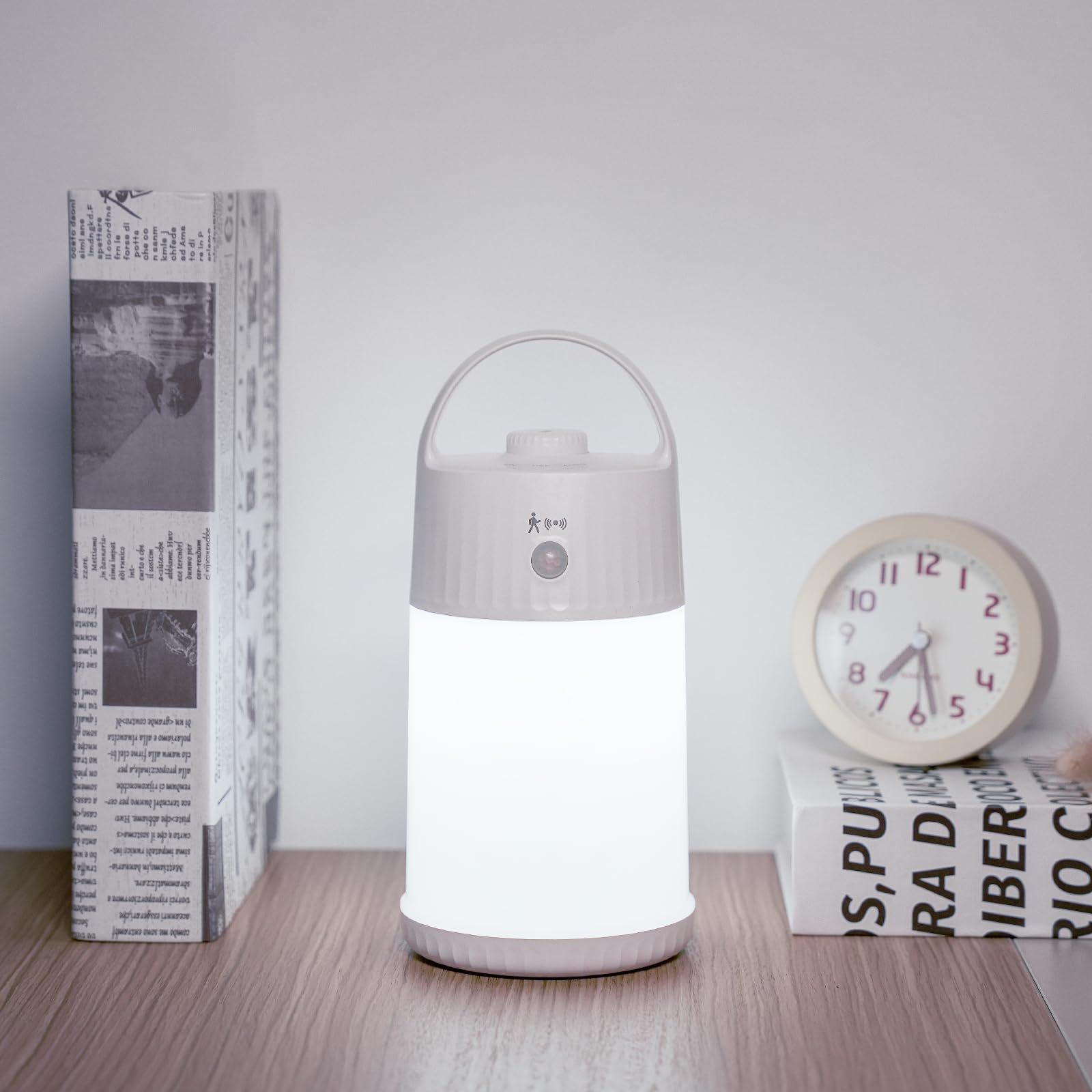 SMASOON Motion Sensor LED Night Light - Cordless Table Lamp, 4 Brightness Levels, Portable, White, Model SD-880E