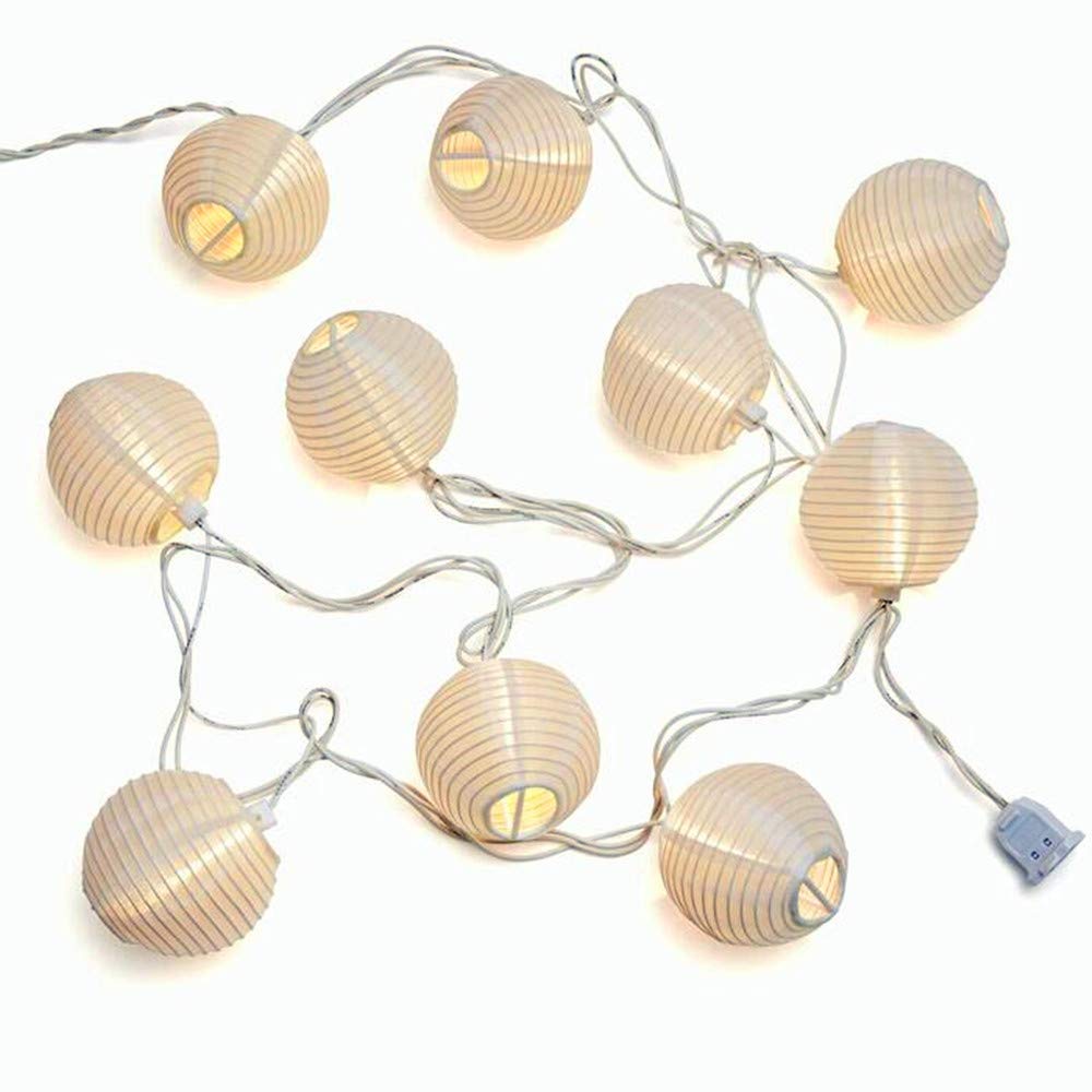 SUNSGNE Lantern String Lights, 10 Mini LED White Lanterns, Indoor/Outdoor Decorative Lights for Patio, Party, Wedding, Bedroom