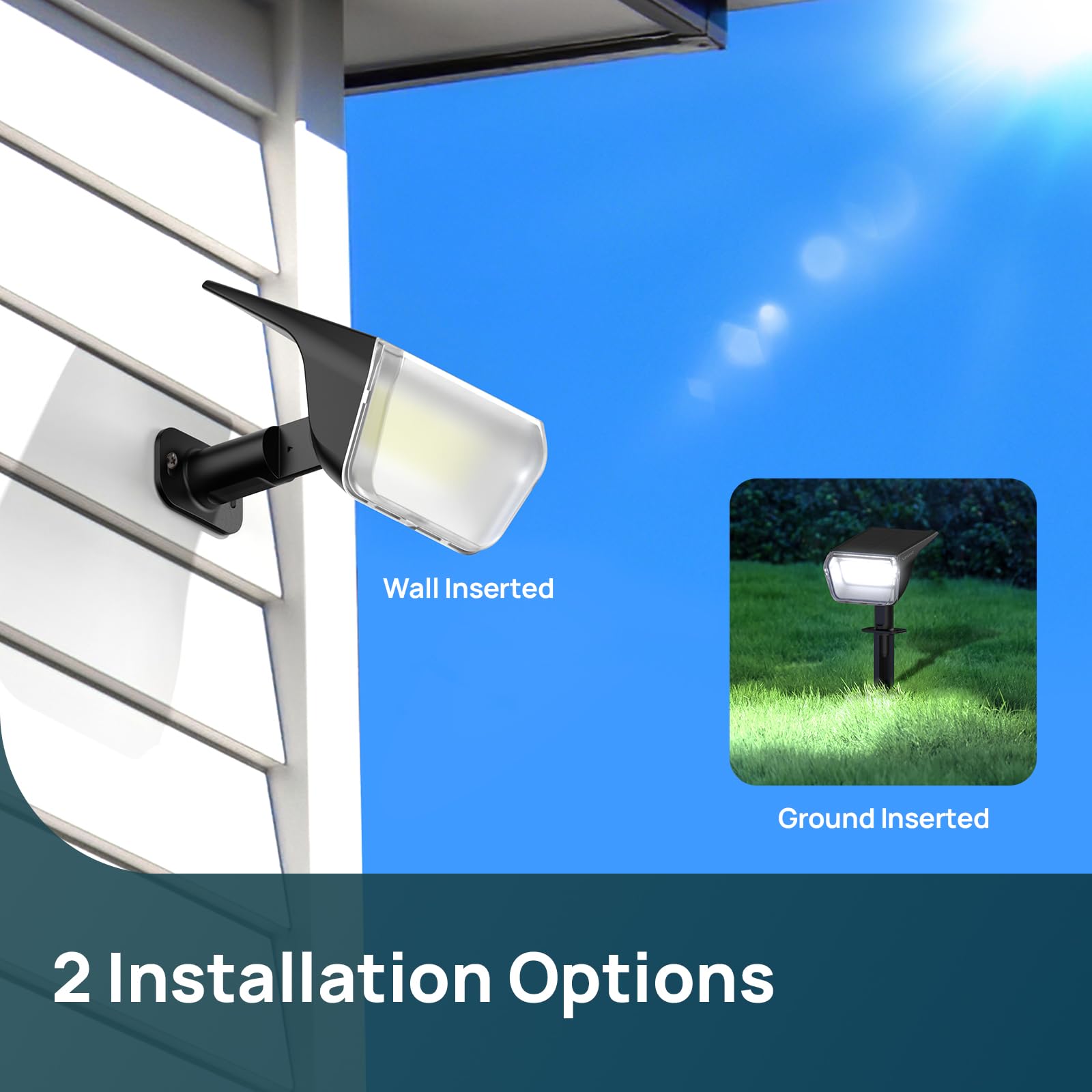 Linkind RGB Solar Christmas Lights Outdoor Spotlights, 10 Lighting Modes, IP67 Waterproof, 4 Pack, Multicolor, Model LL18001-SP004_RGB-US-4-N1