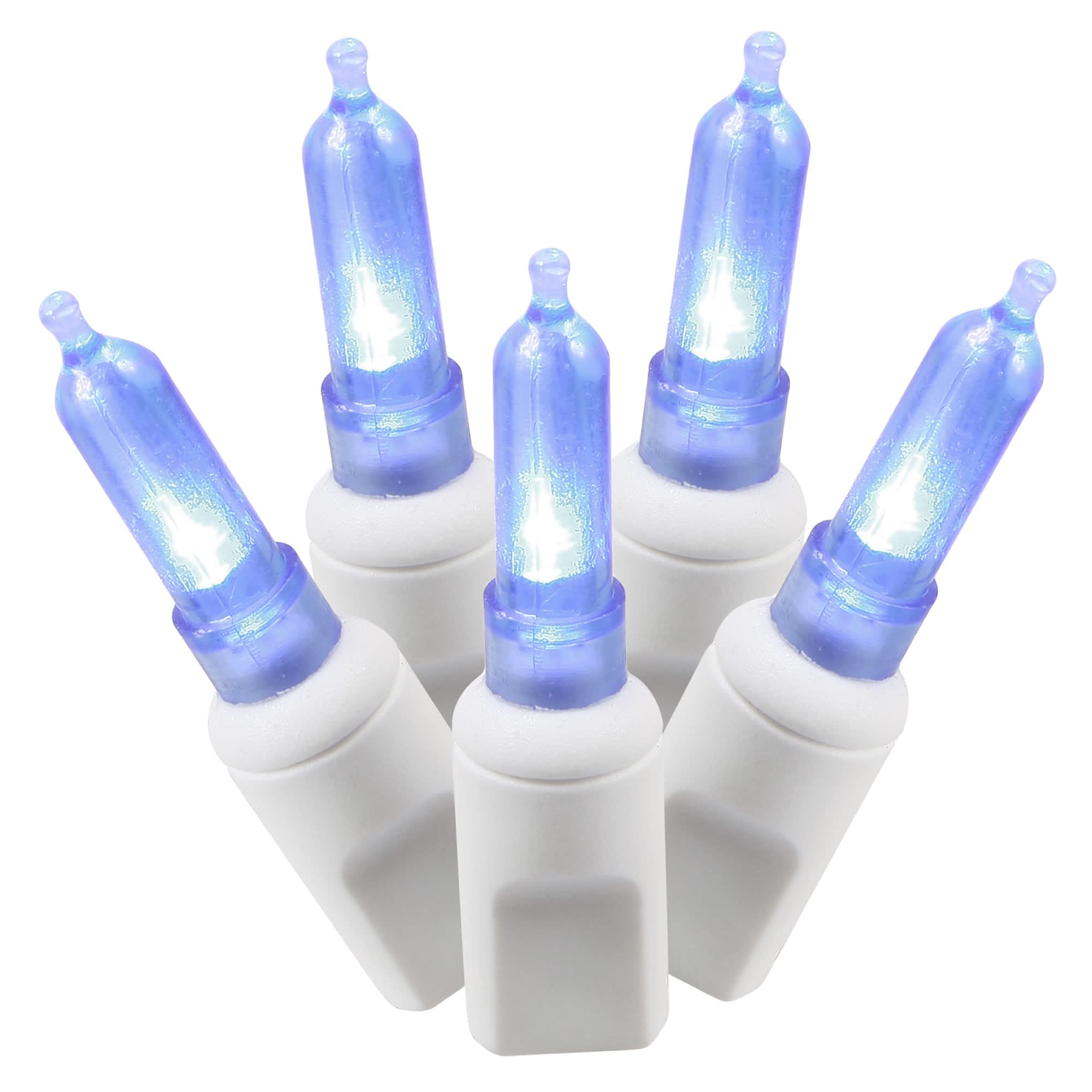 Vickerman 100 Light LED Light Set, Blue Lights on White Wire, Model X4W7102