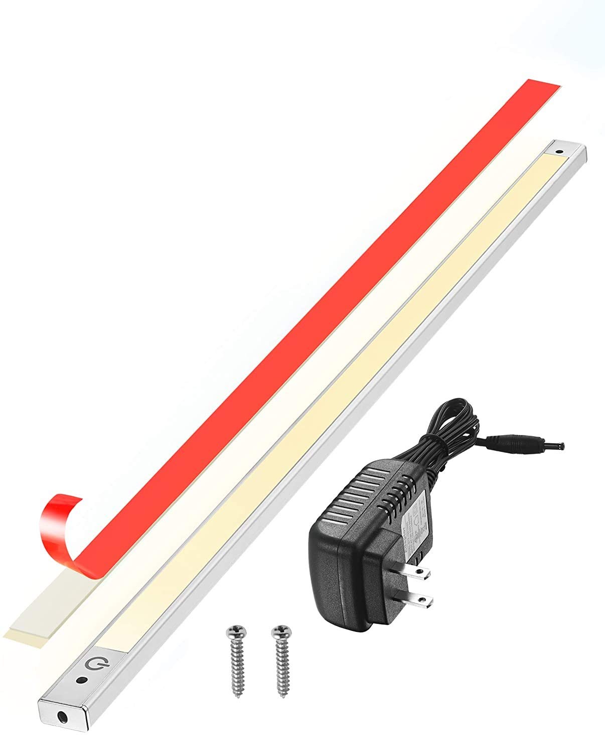 phonar 24 inch Under Cabinet Lighting for Kitchen Closet, LED Cabinet Light with Plug in Hardwired for Wardrobe(Warm White)