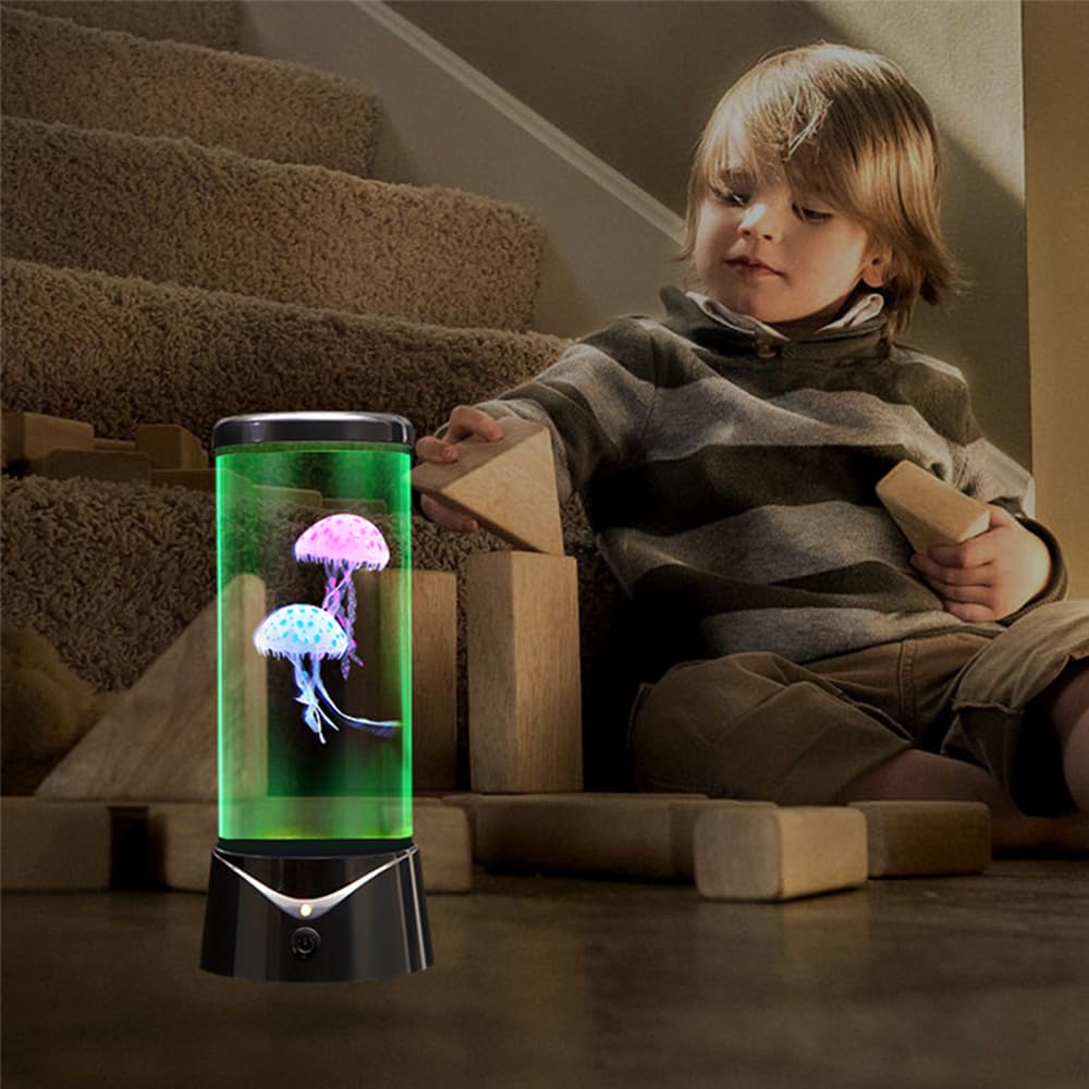 Bikibao Jellyfish Lamp With 9 Color Changing 2 Mode Portabe Jelly Fish Night Light Tank Led Mood Lamp Home Decor For Room Office