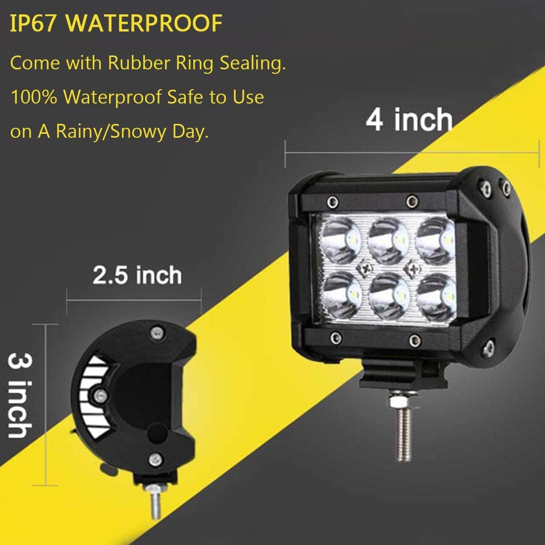 Shangyuan Pontoon Boat Docking Light, Marine LED Headlights, 18W, Green, 2pcs