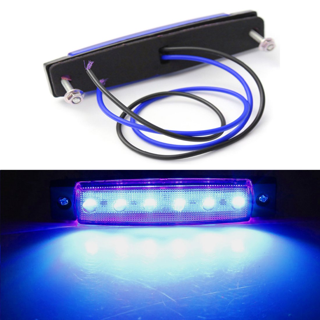 Shangyuan LED Boat Lights, Slim Strip Bar Light, ABS, Blue, Pack of 2, Model 8868789, Perfect for Cockpit and Navigation Lighting