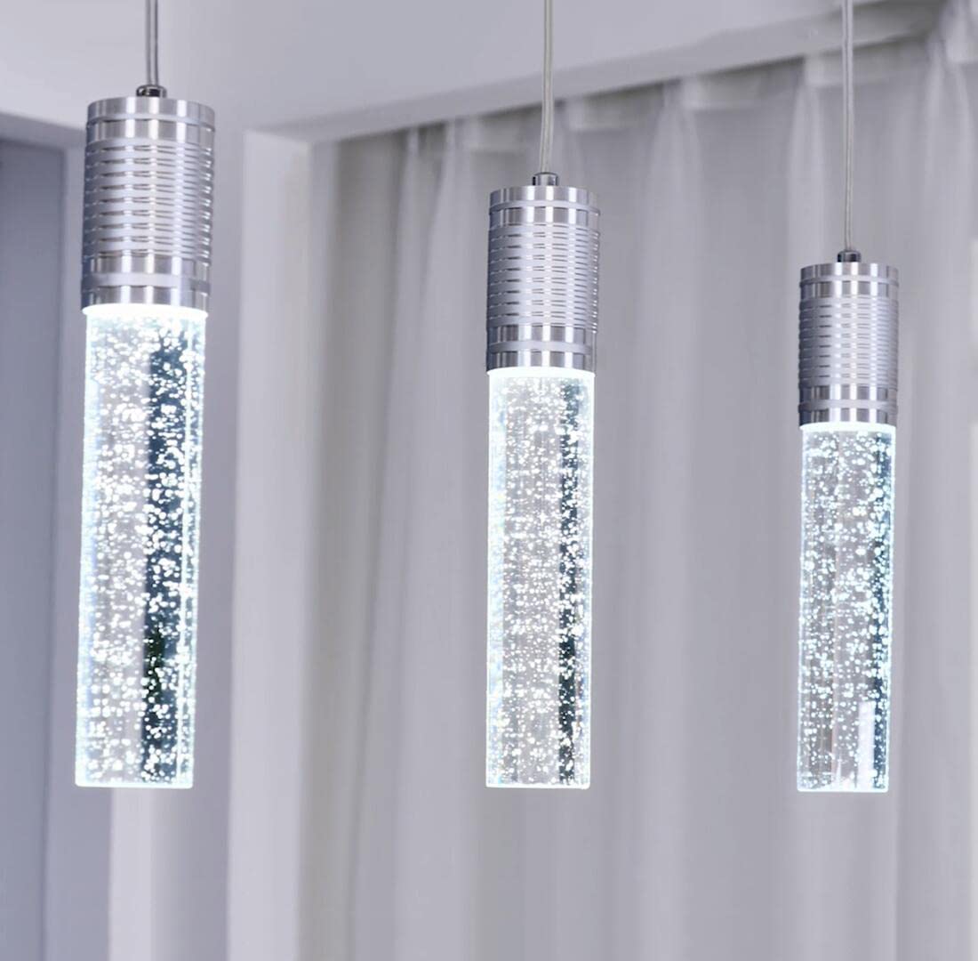 Haixiang Modern Kitchen Island Hanging Light Fixtures Crytstal Pendant Lighting For Kitchen Island Chrome Mini Chandelier With 6